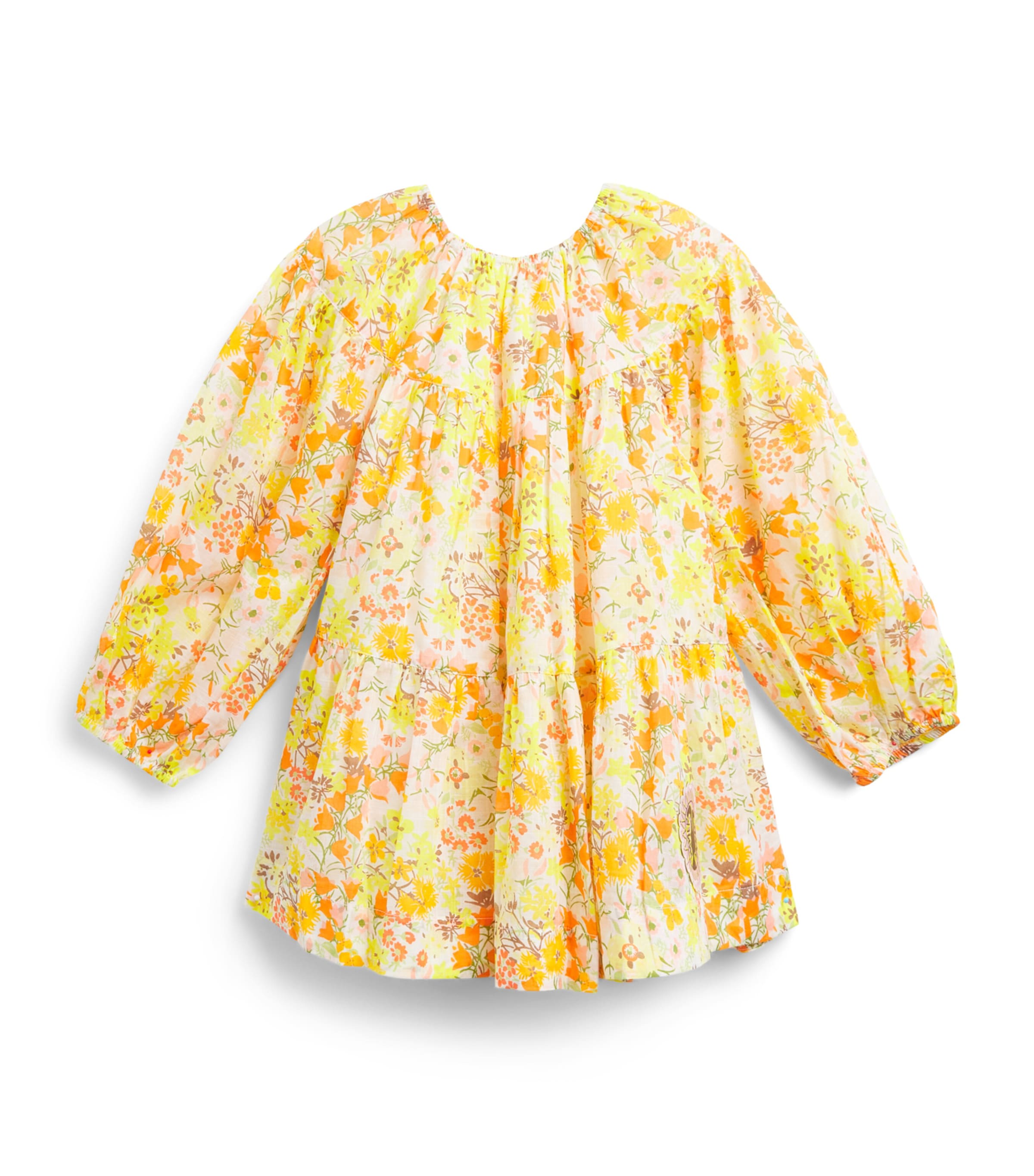 Zimmermann Kids Cotton Solstice Dress (2-12 Years) Lemon Multi Floral Image 1