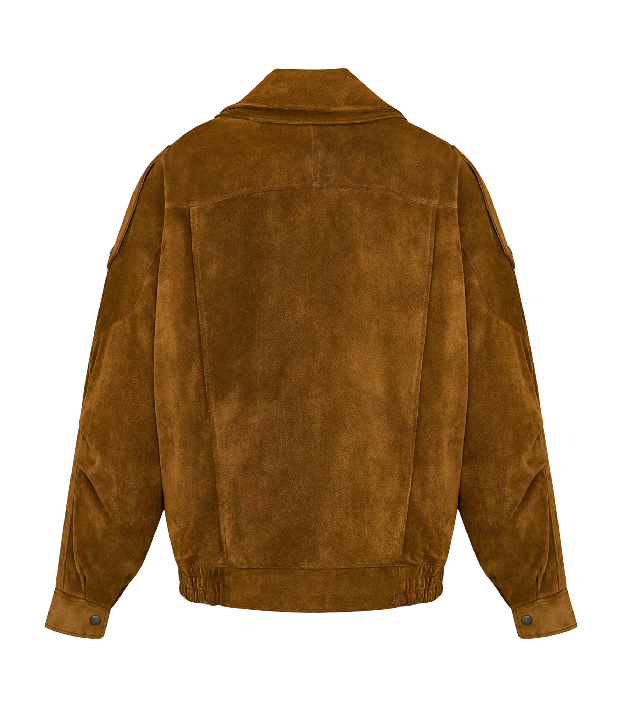 Saint Laurent Womens Suede Belted Bomber Jacket Image 5