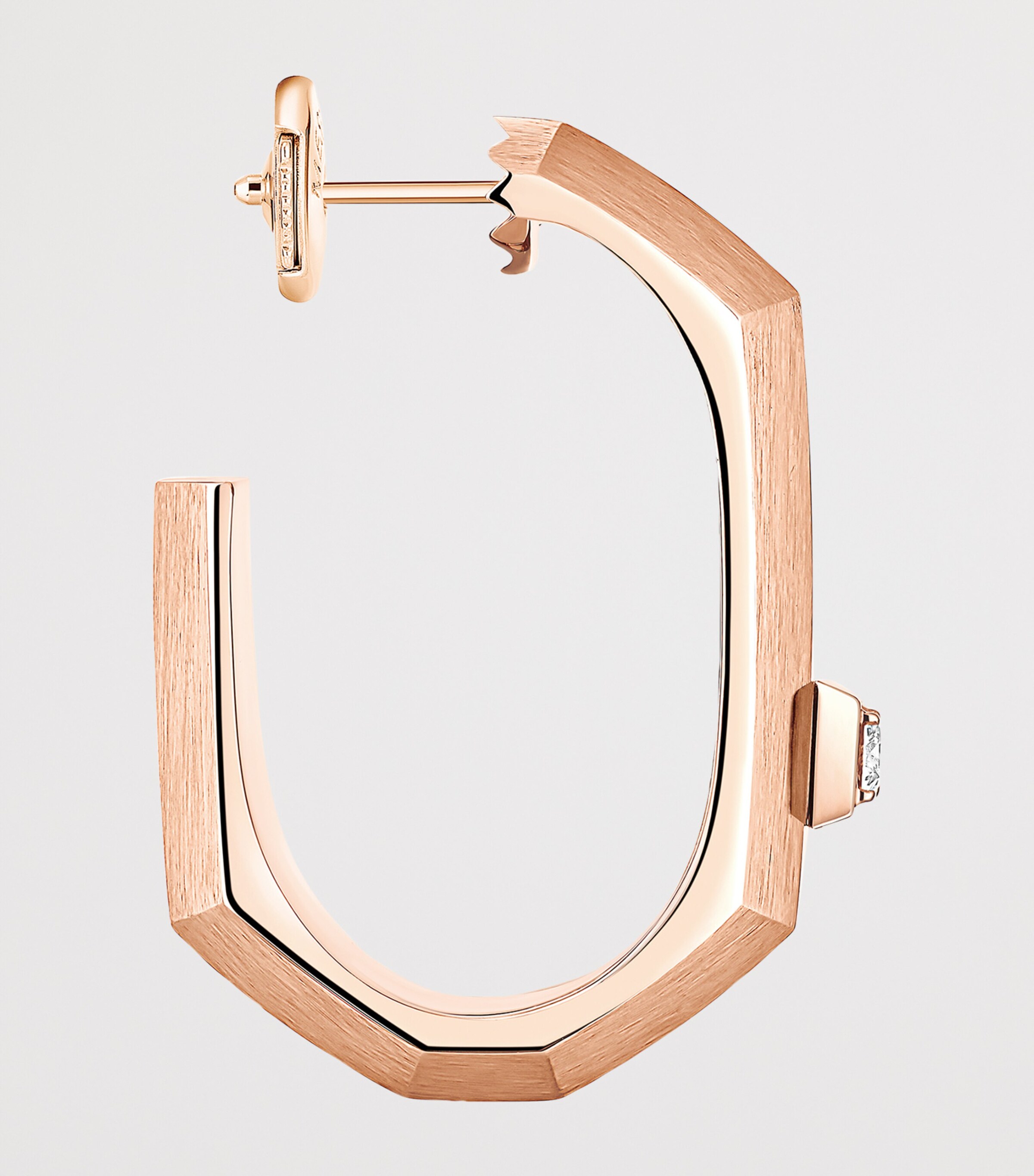Messika Moderniste Small Rose Gold and Diamond Single Hoop Earring Pink Gold Image 3