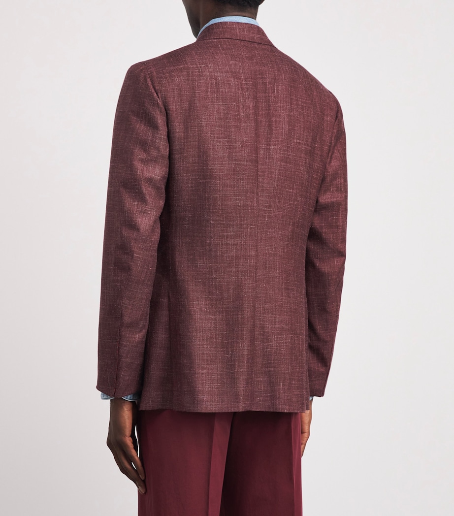 Isaia Mens Wool-Cashmere-Silk-Linen Blazer Image 5