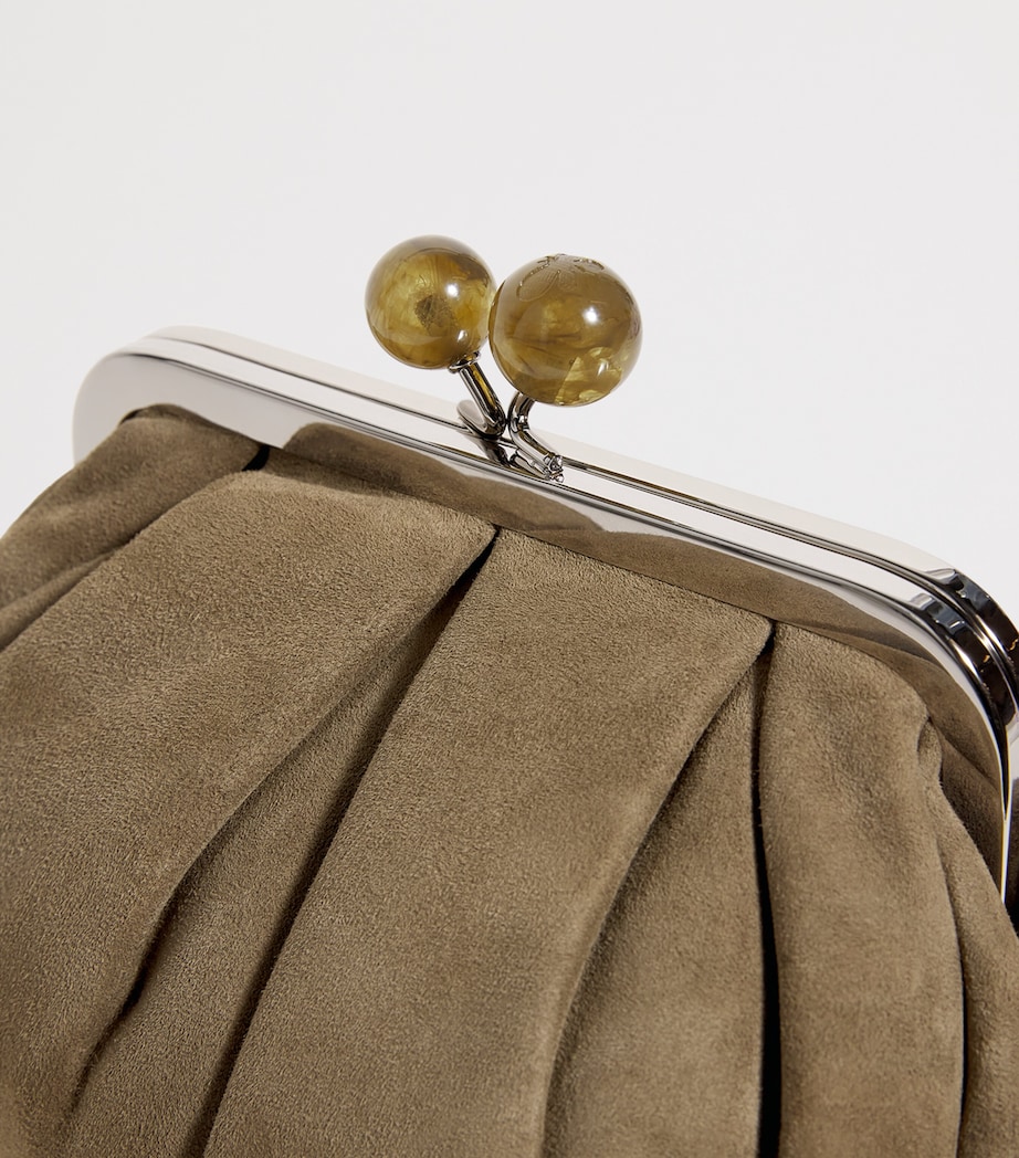 Small Suede Pasticcino Clutch Bag KAKI Image 6
