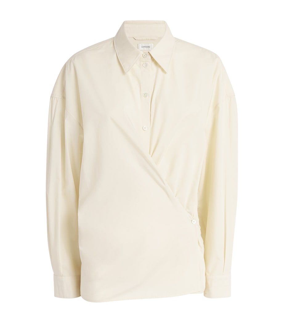 Lemaire Womens Straight-Collar Twisted Shirt Cream Image 1