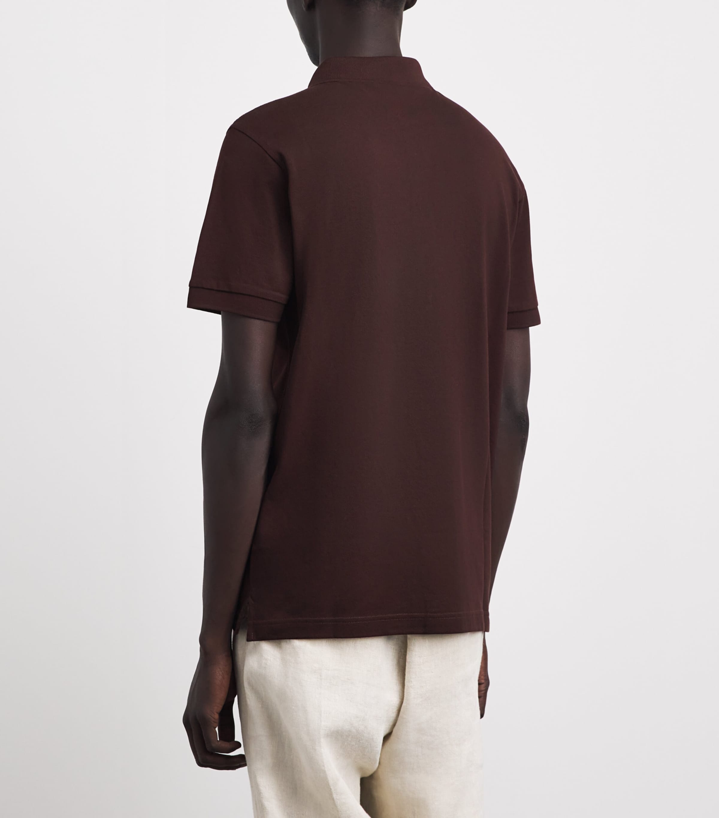 Sunspel Mens Supima Cotton Polo Shirt Bakelite Image 5