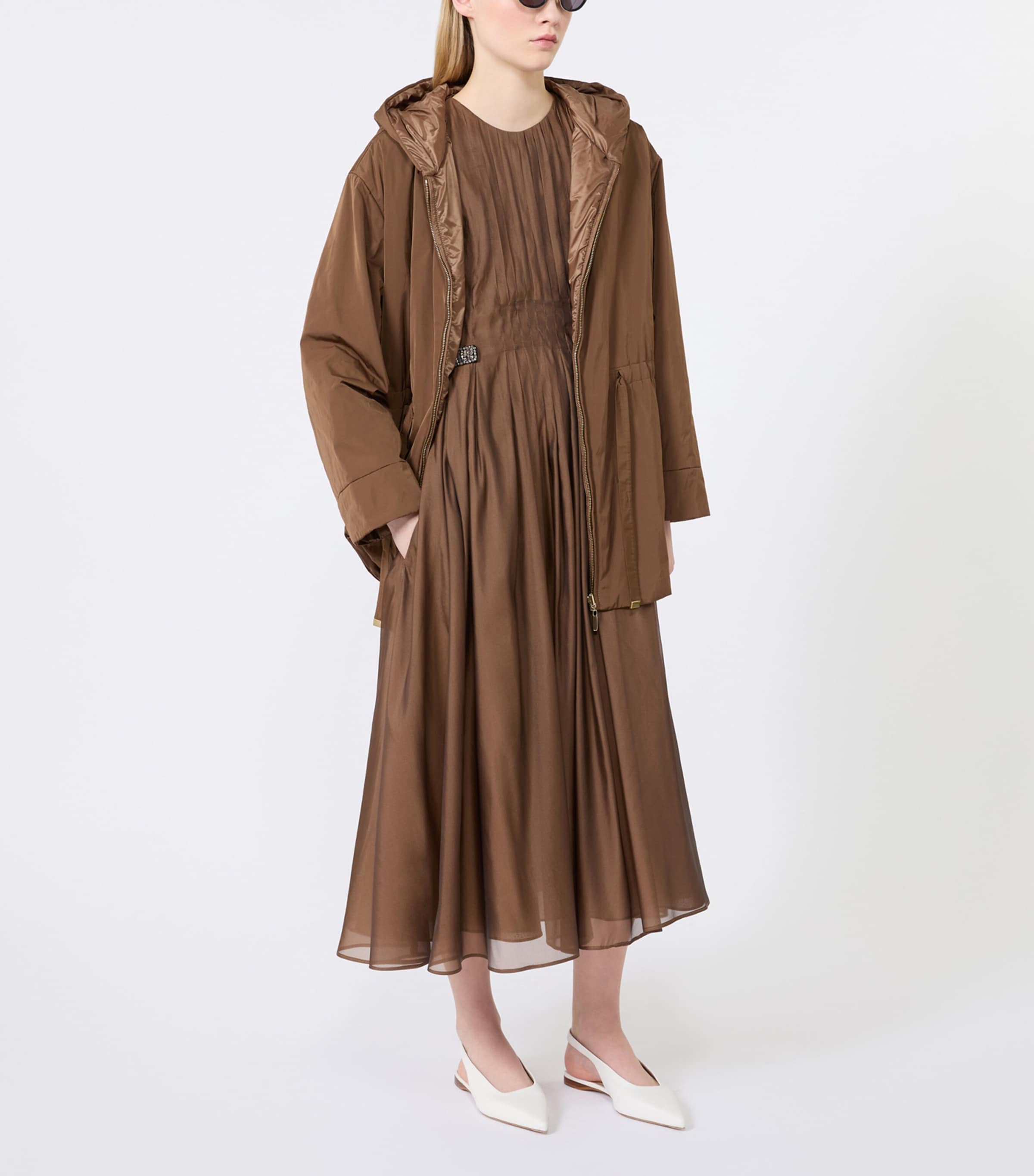 Max Mara Womens Water-Repellent Reversible Parka Honey Image 2