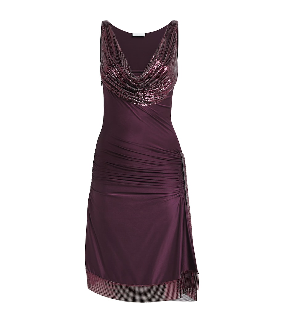 Rabanne Womens Embellished Midi Dress Burgundy Image 1