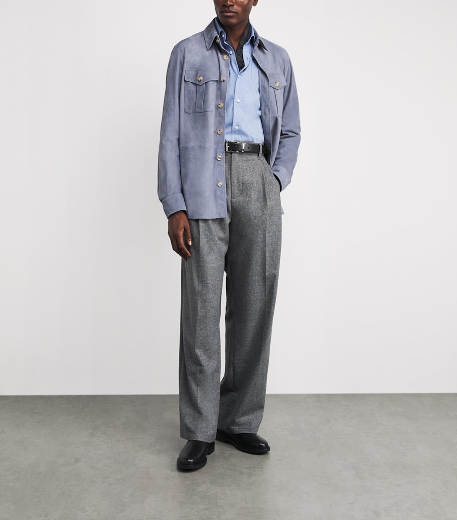 Suede Barron Overshirt BLUE Image 2