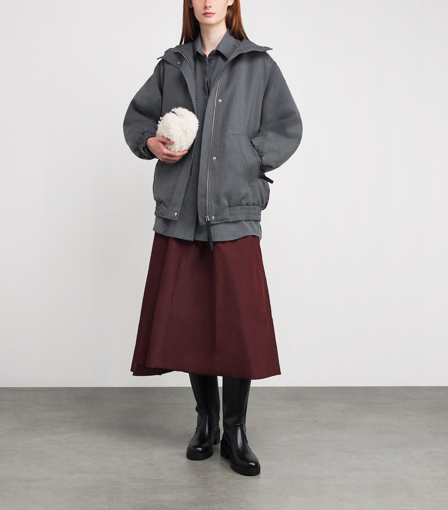 Virgin Wool-Blend Padded Jacket MELANGE GREY Image 2