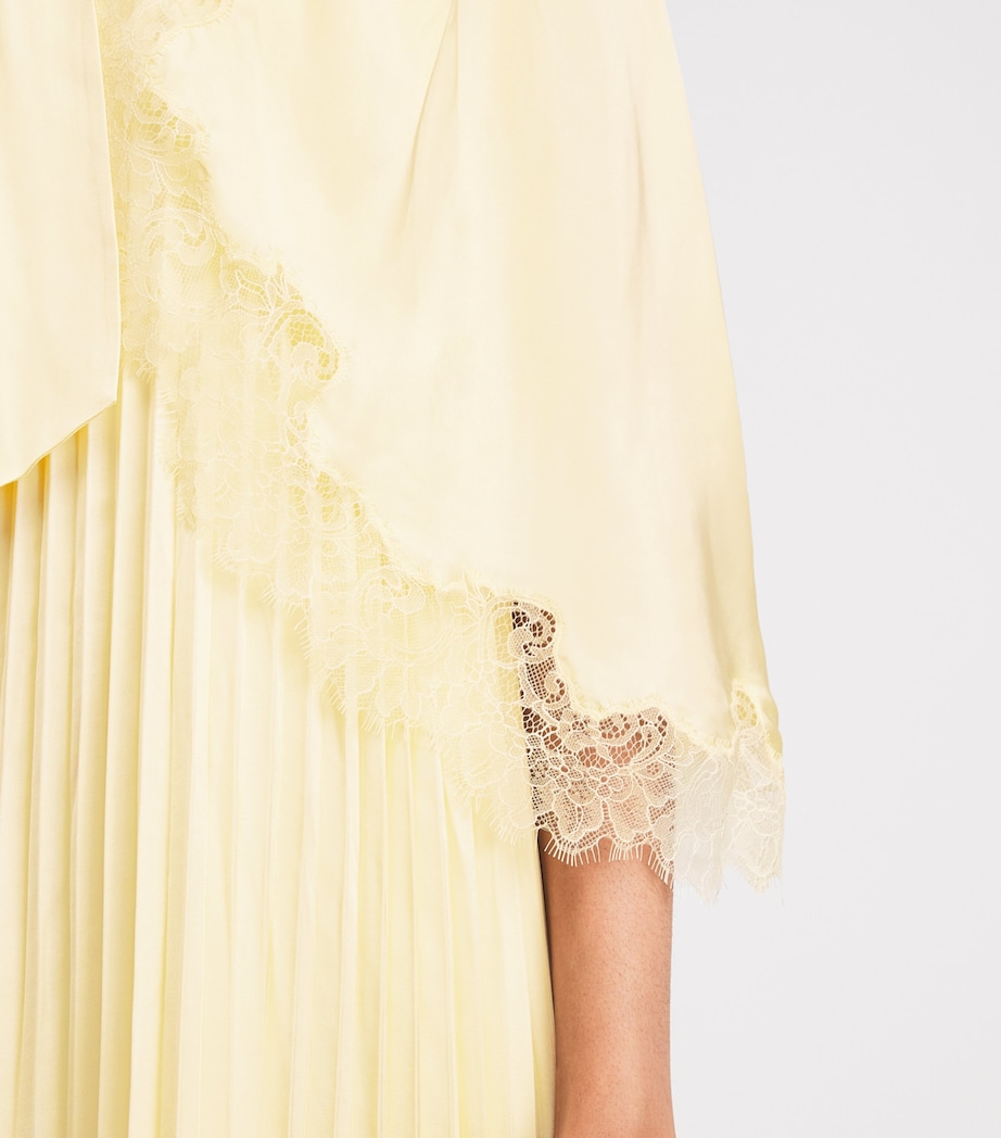 Self-Portrait Womens Satin Cape-Overlay Maxi Dress Yellow Image 3