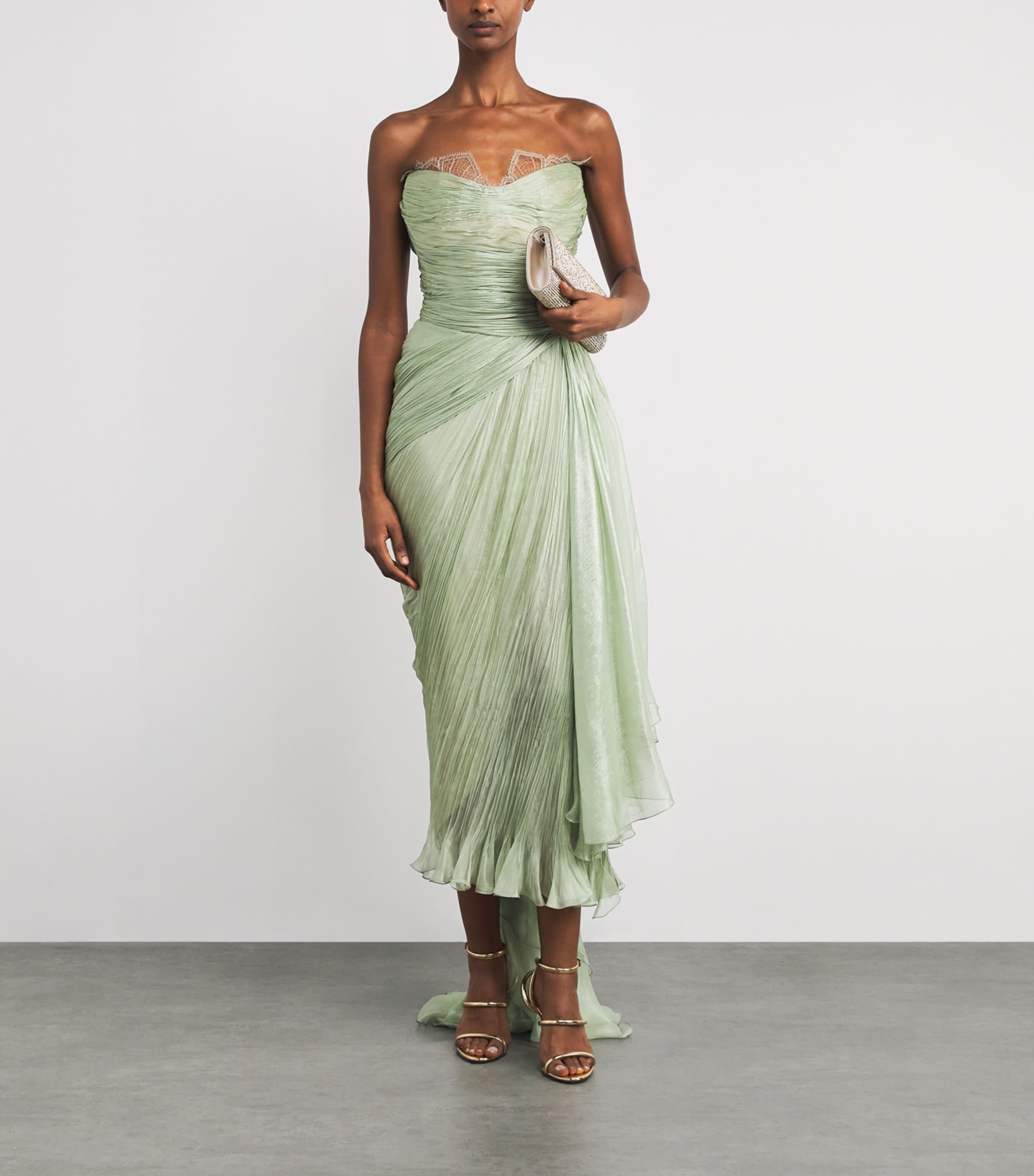 Silk Natalye Midi Dress AQUA Image 2