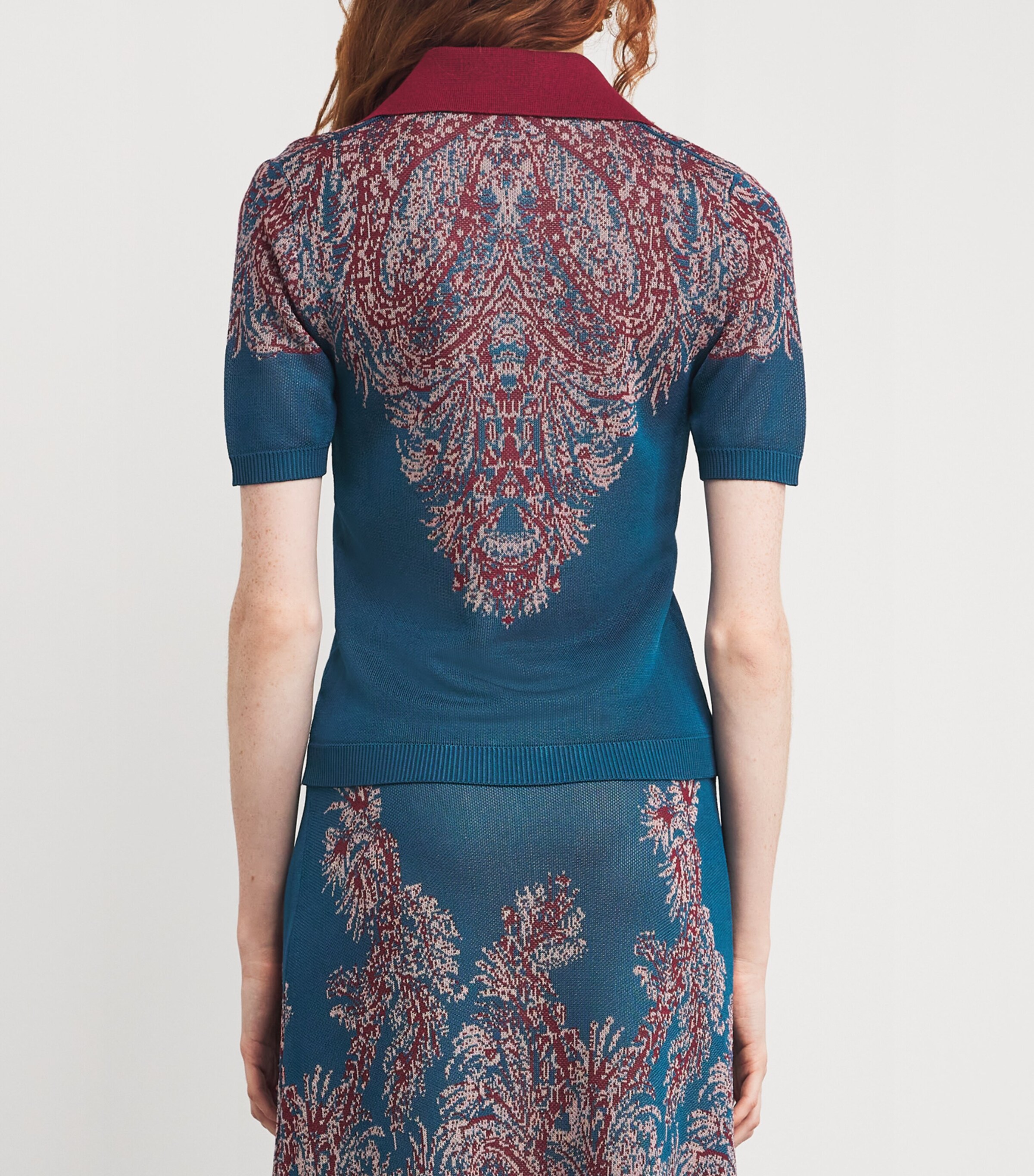 Etro Womens Jacquard Polo Sweater Image 6