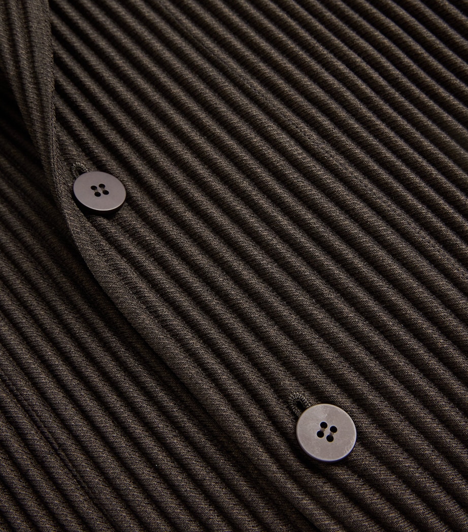 Homme Plissé Issey Miyake Mens Pleated Single-Breasted Blazer Brown Image 4