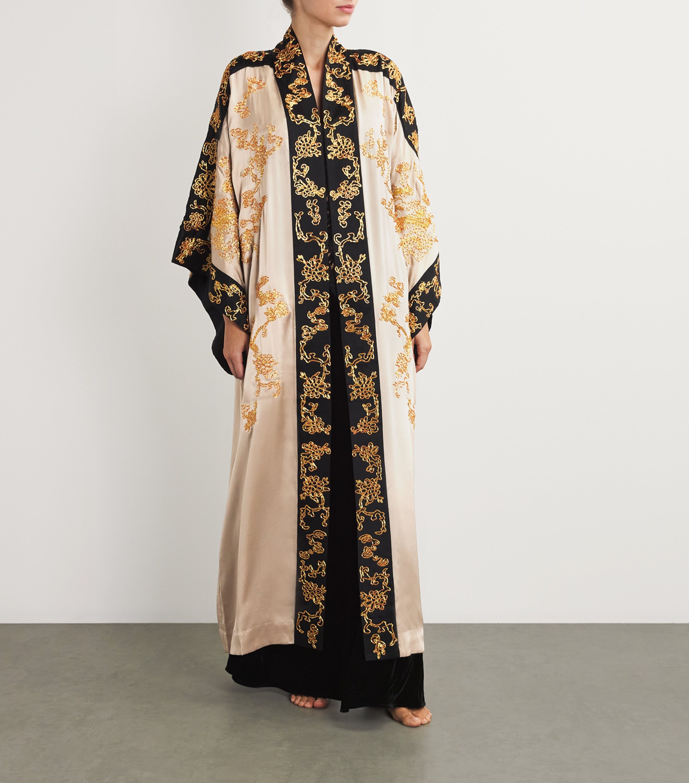 Silk Embroidered Robe PCH PARCHMENT Image 2