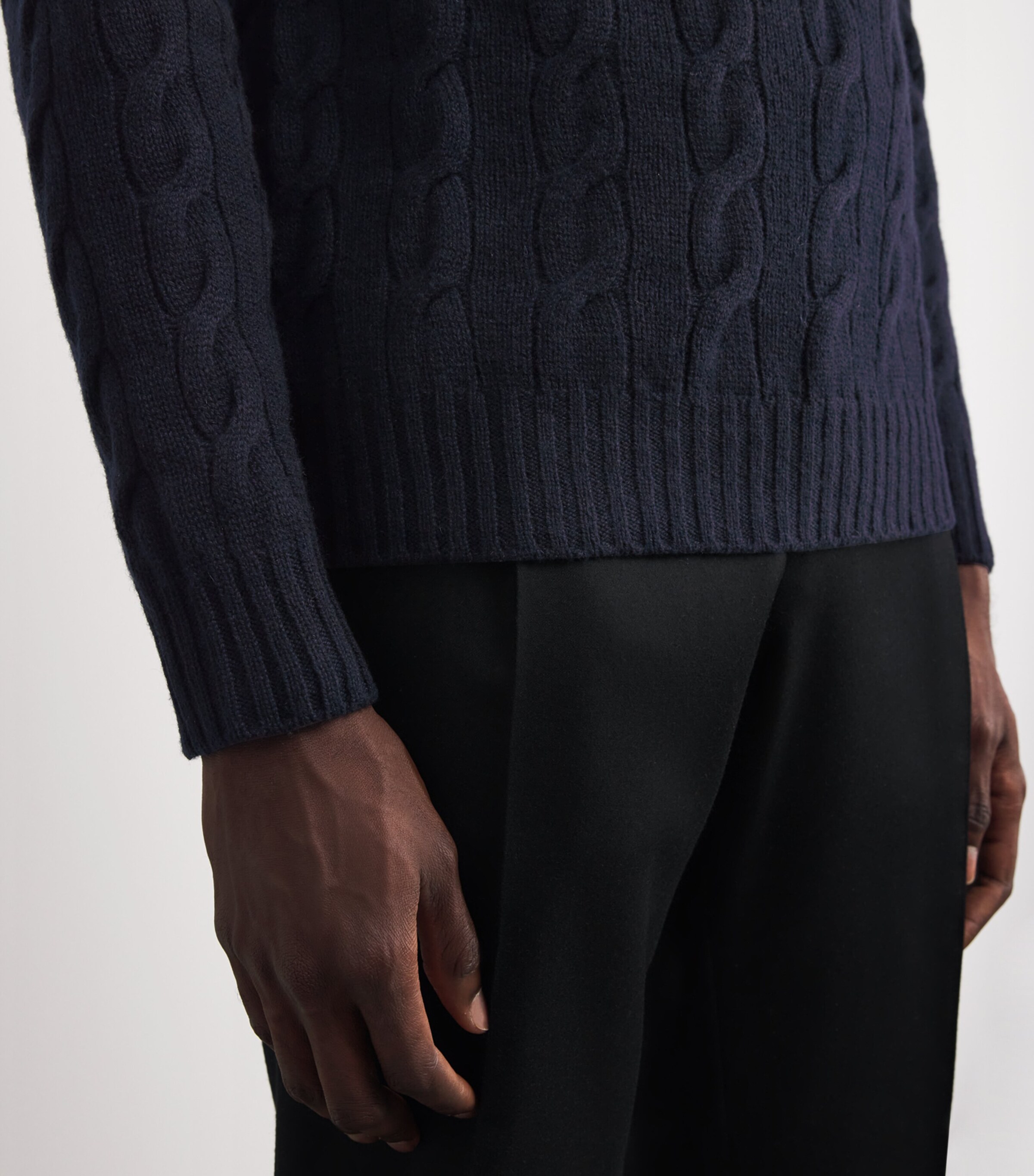 Ralph Lauren Purple Label Mens Cashmere Cable-Knit Sweater Clschrmnnv/ Image 6