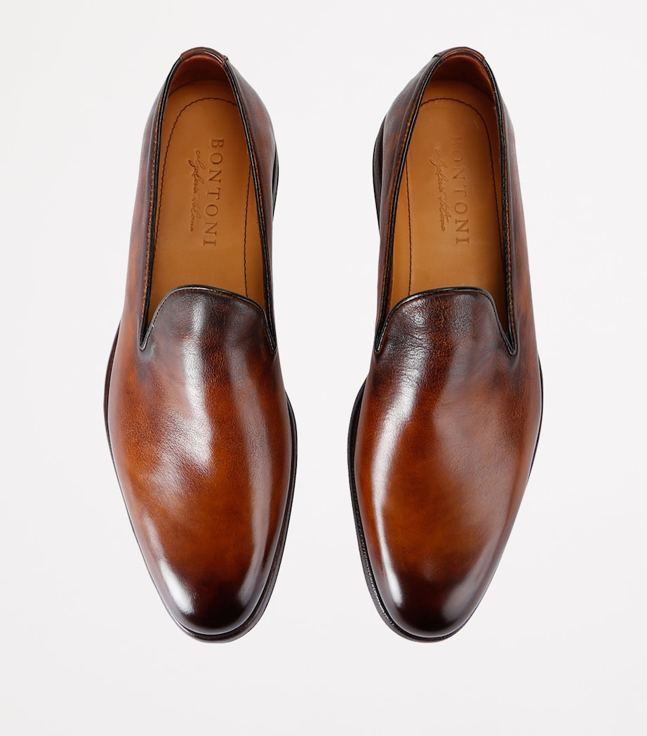 Bontoni Leather Domino Loafers Brown Image 4