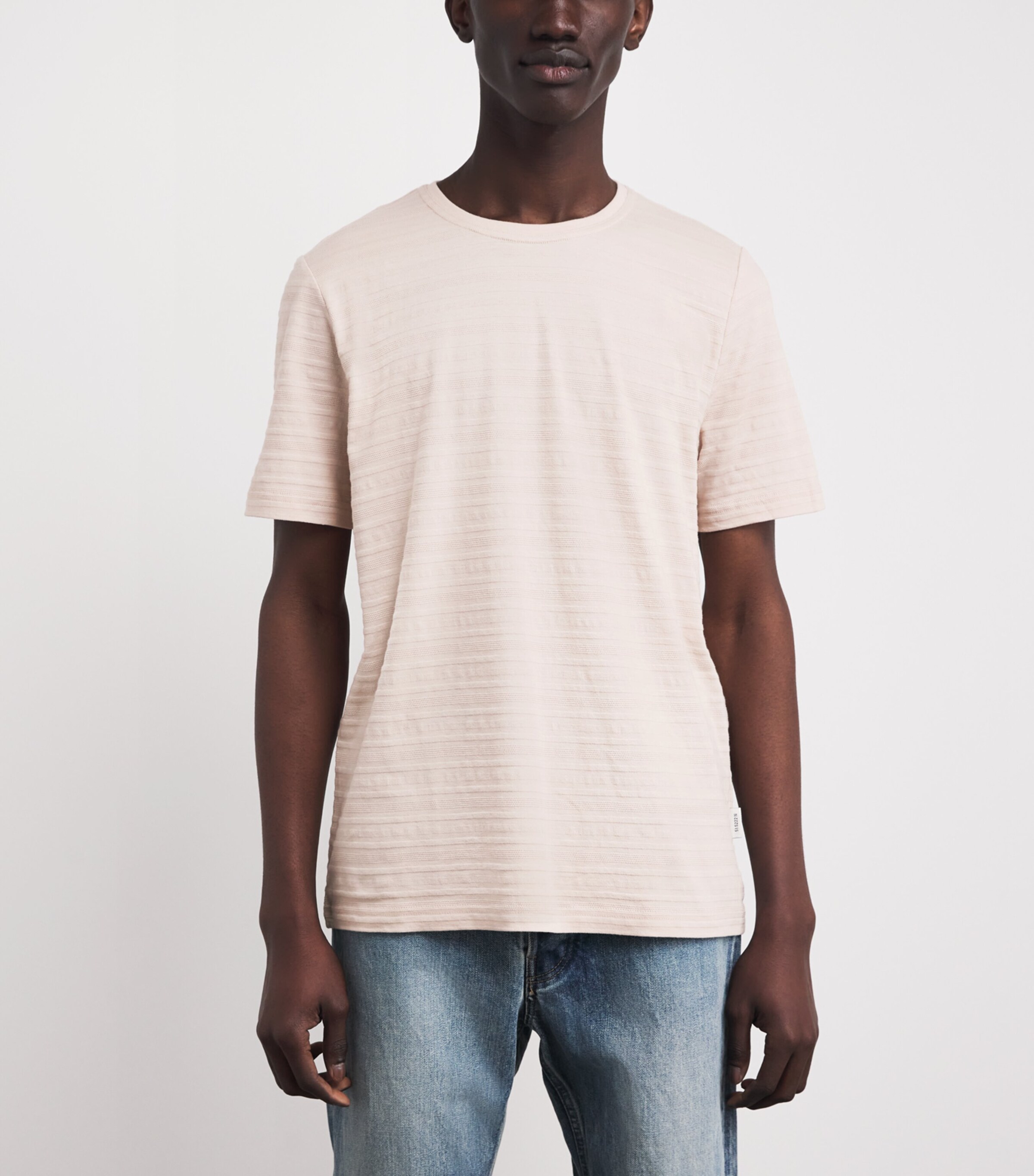 Oliver Spencer Mens Organic Cotton Jacquard T-Shirt Pink Image 4