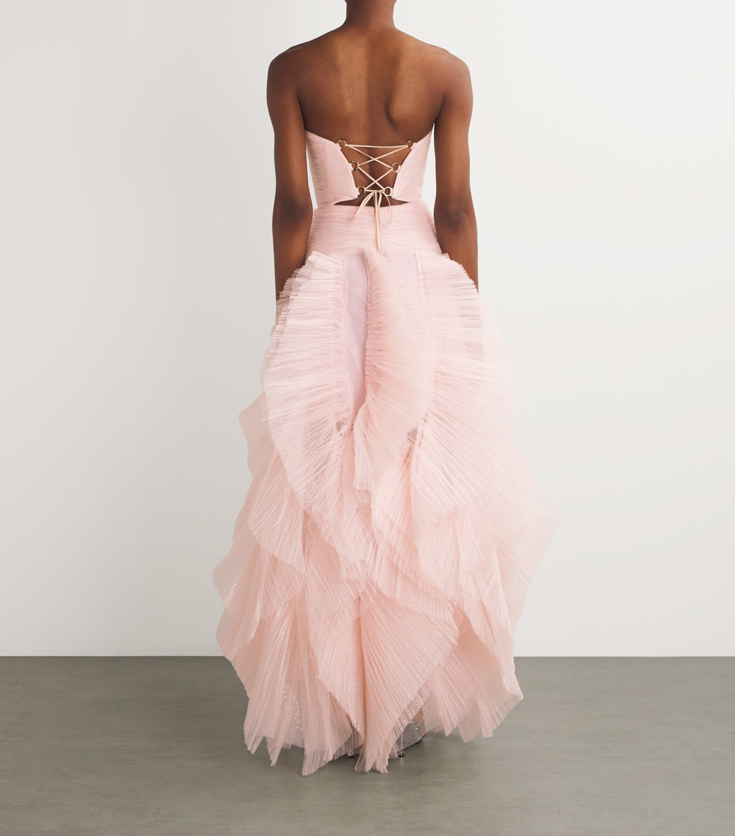 Maria Lucia Hohan Womens Ceyda Gown Light Pink Glitter Image 3