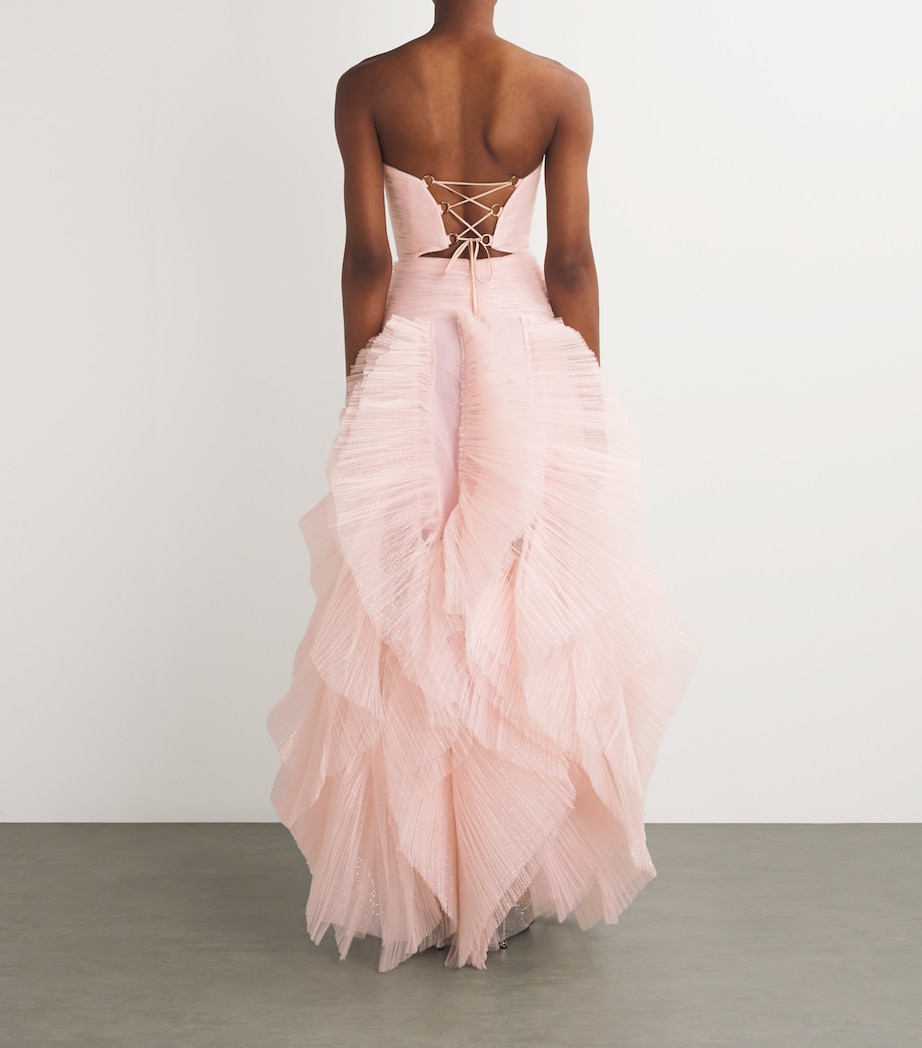 Maria Lucia Hohan Womens Ceyda Gown Light Pink Glitter Image 3