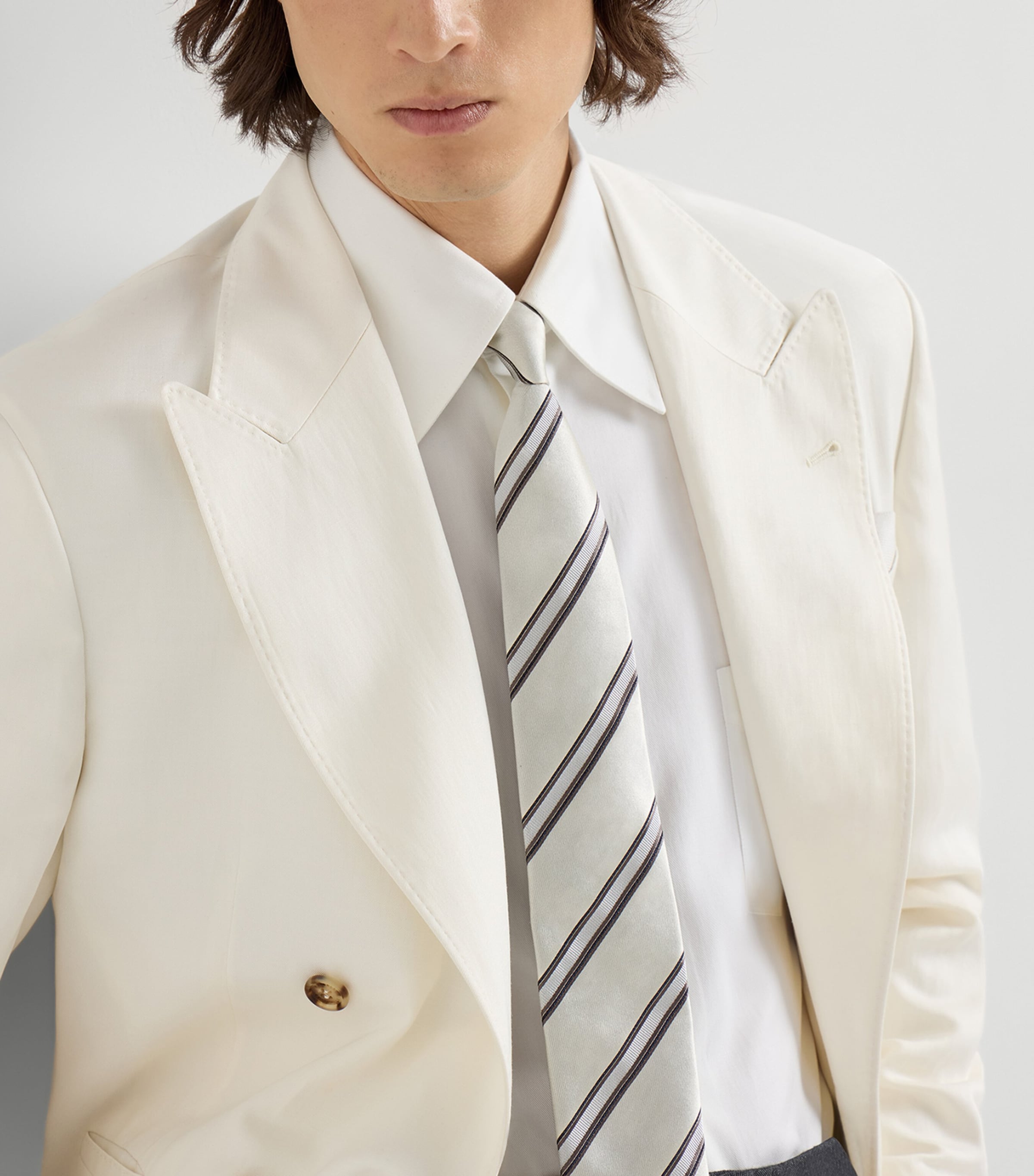 Silk-Cotton Regimental Stripe Tie COB30 Image 2