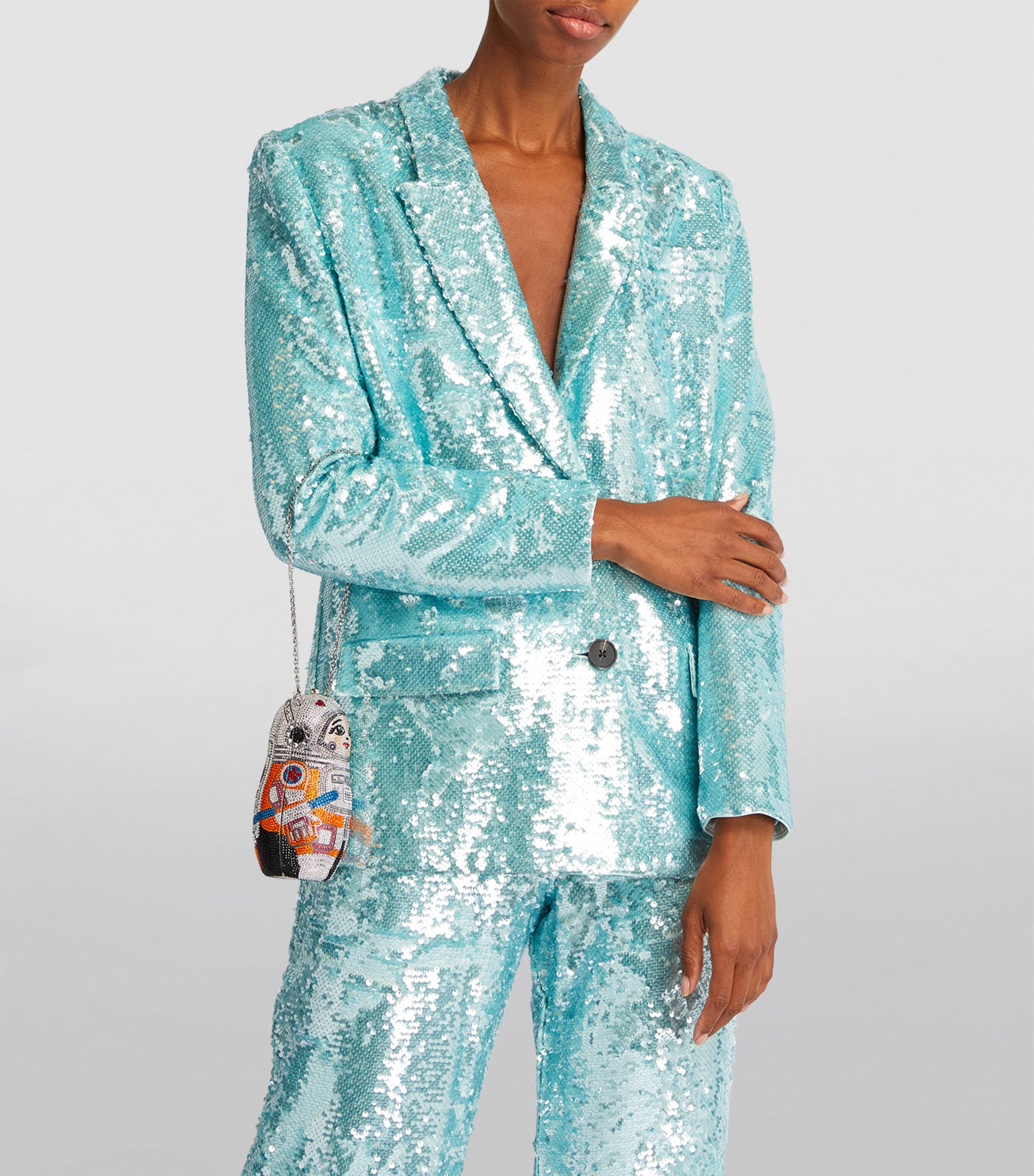 Crystal-Embellished Astronaut Clutch SSUMT SLVR SUN MULTI Image 4