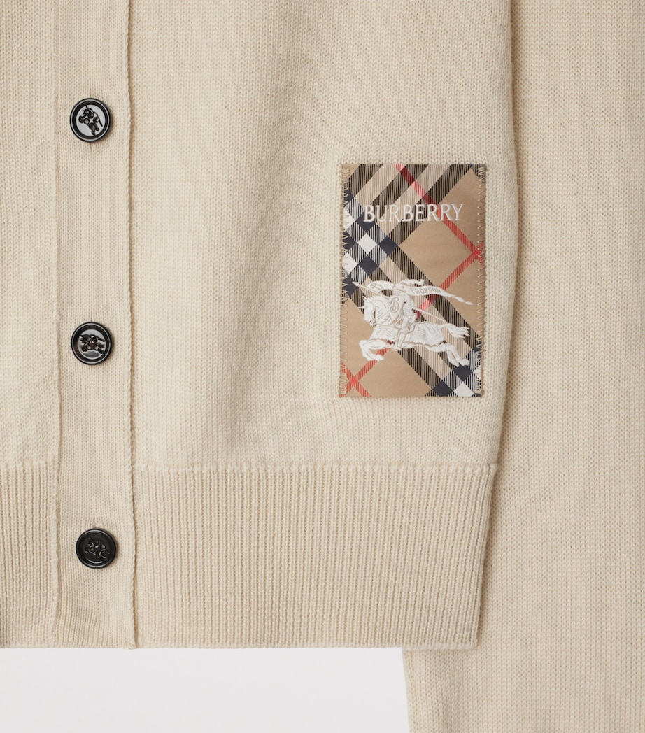 Wool Logo-Label Cardigan NUTMEG Image 4