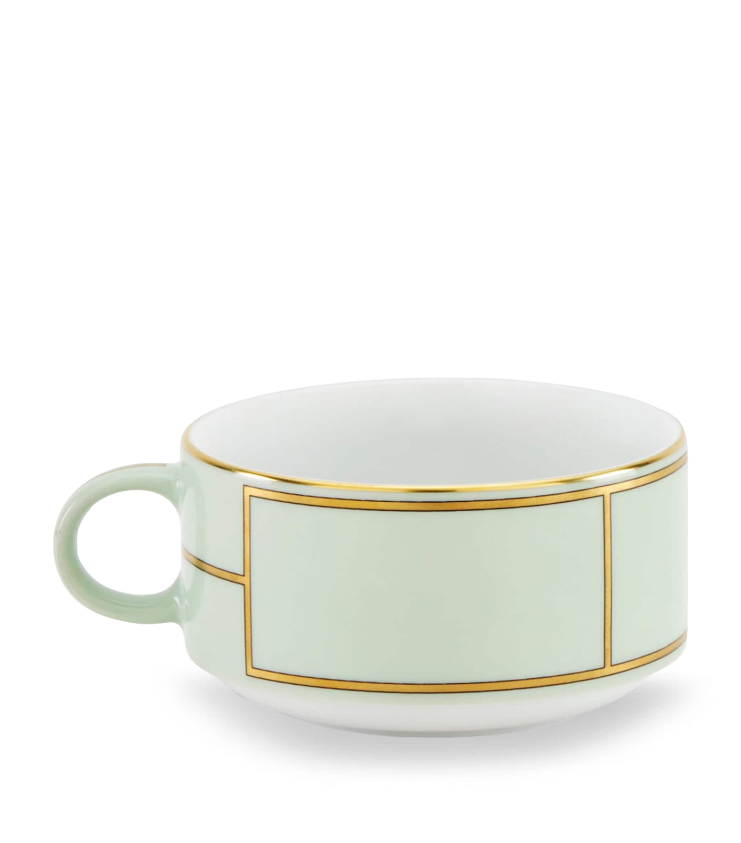 GINORI 1735 Porcelain Colonna Diva Verde Teacup (245ml) | Dining | Tableware | Tea Cups & Saucers