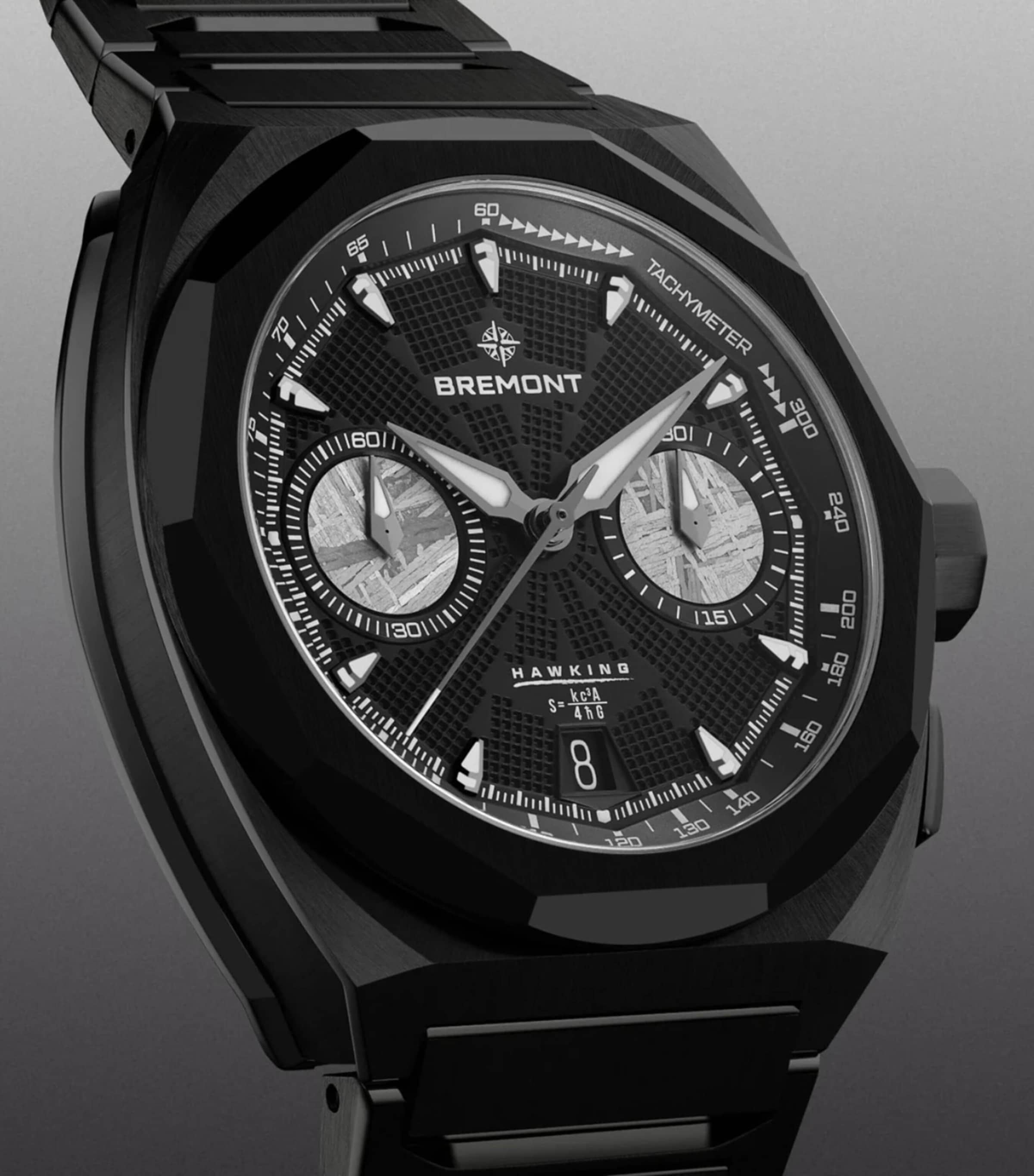 Bremont Stainless Steel Supernova Hawking Chronograph Watch 41mm Black Image 4
