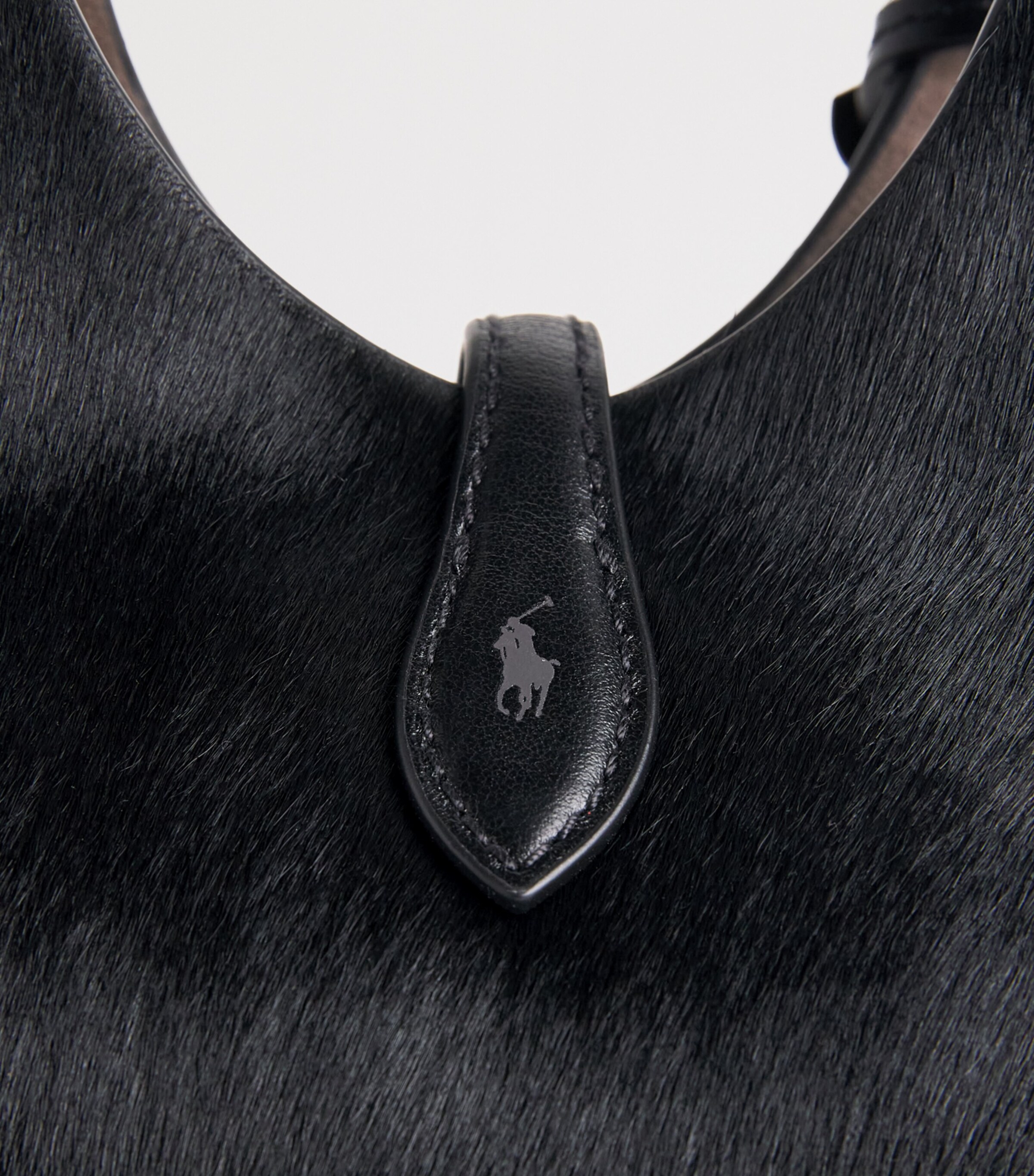 Polo Ralph Lauren Small Haircalf Polo Play Cross-Body Bag Black Image 6