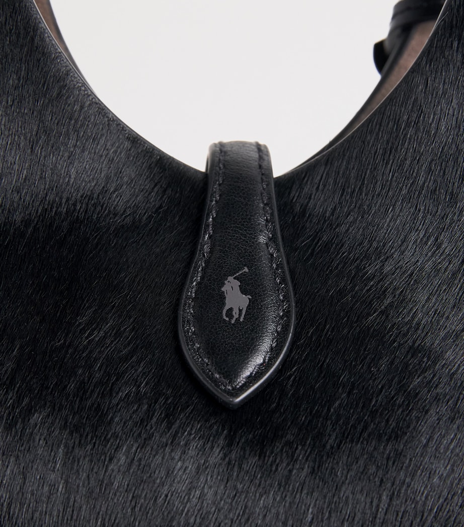 Polo Ralph Lauren Small Haircalf Polo Play Cross-Body Bag Black Image 6