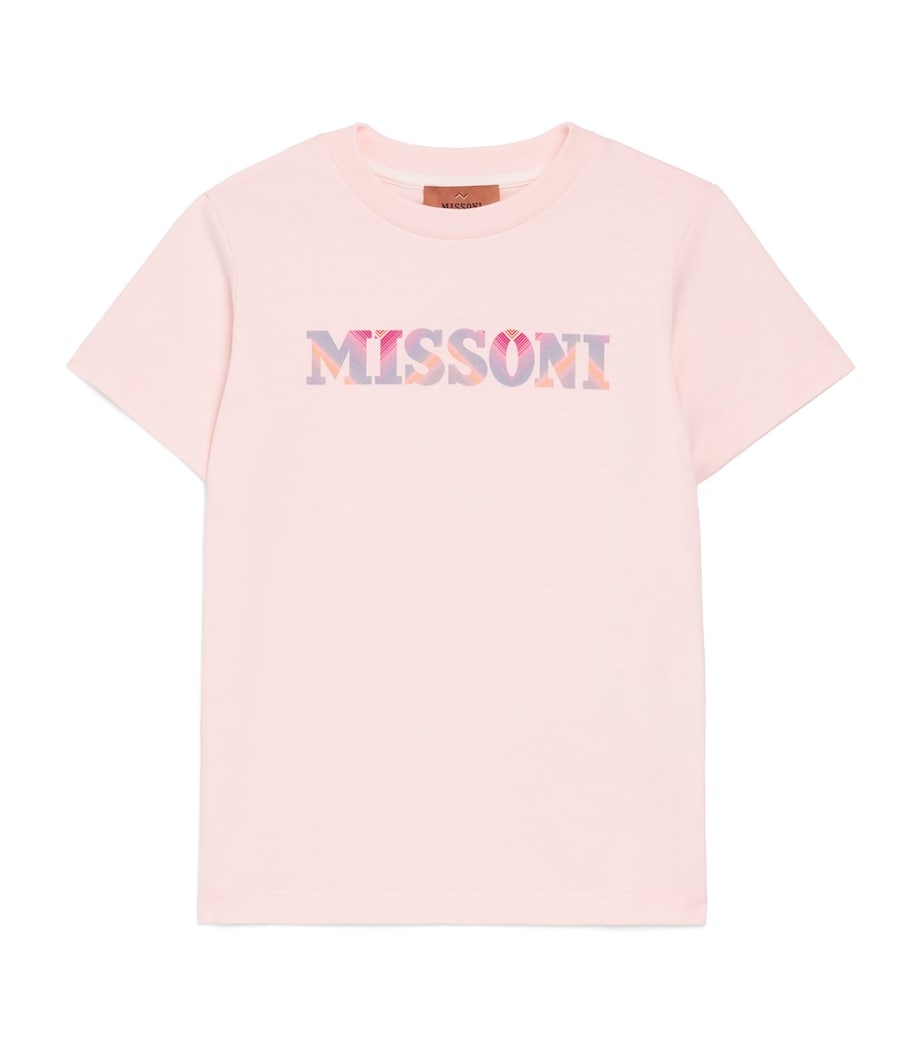 Missoni Kids Cotton Logo T-Shirt (4-14 Years) Pink Image 1