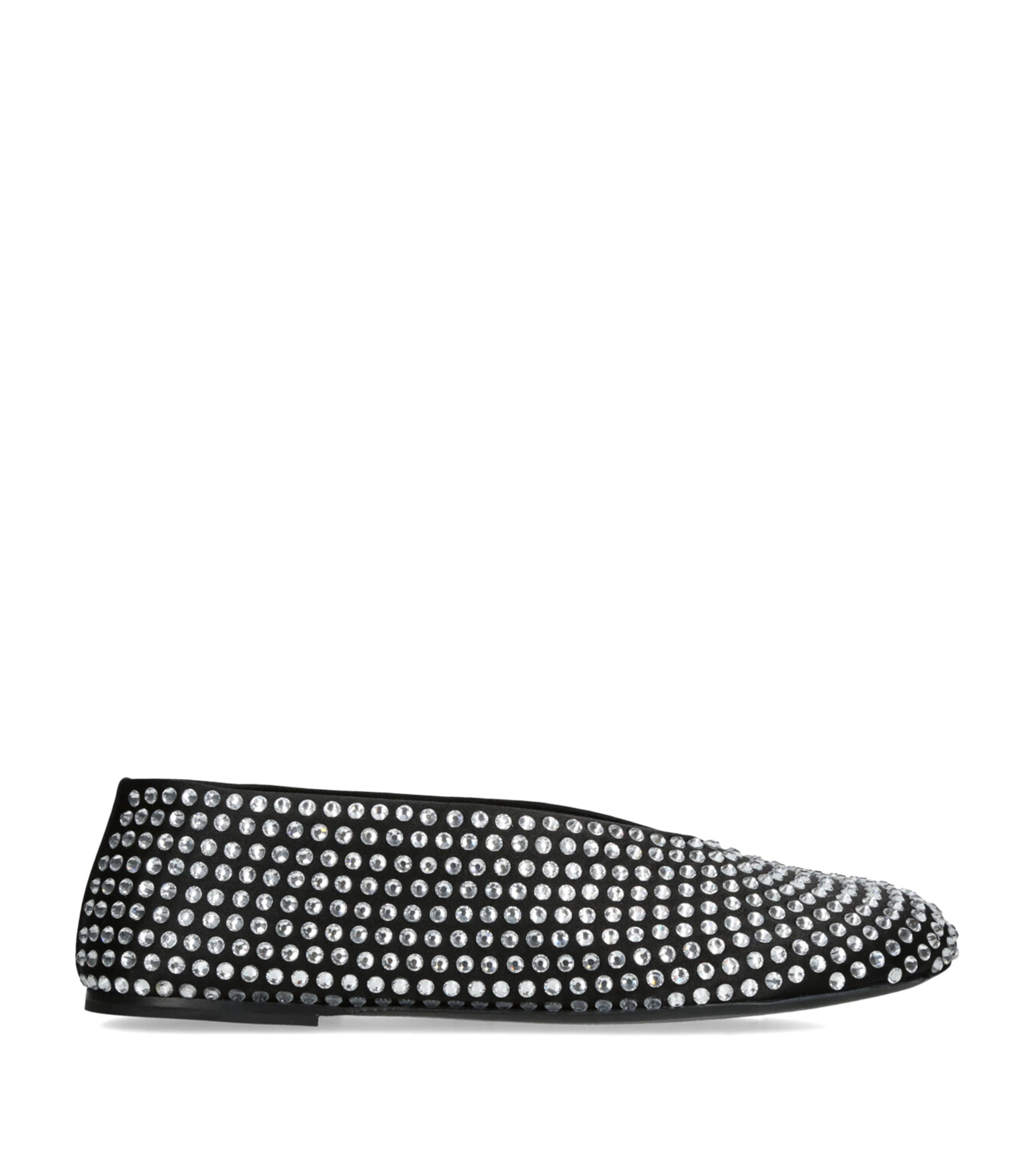 Shop Khaite Crystal-embellished Marcy Ballet Flats