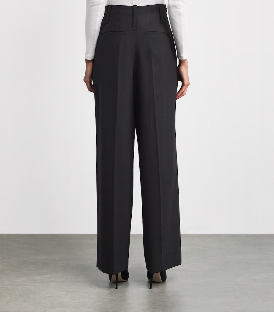 Straight High-Rise Trousers 1 BLACK Image 4