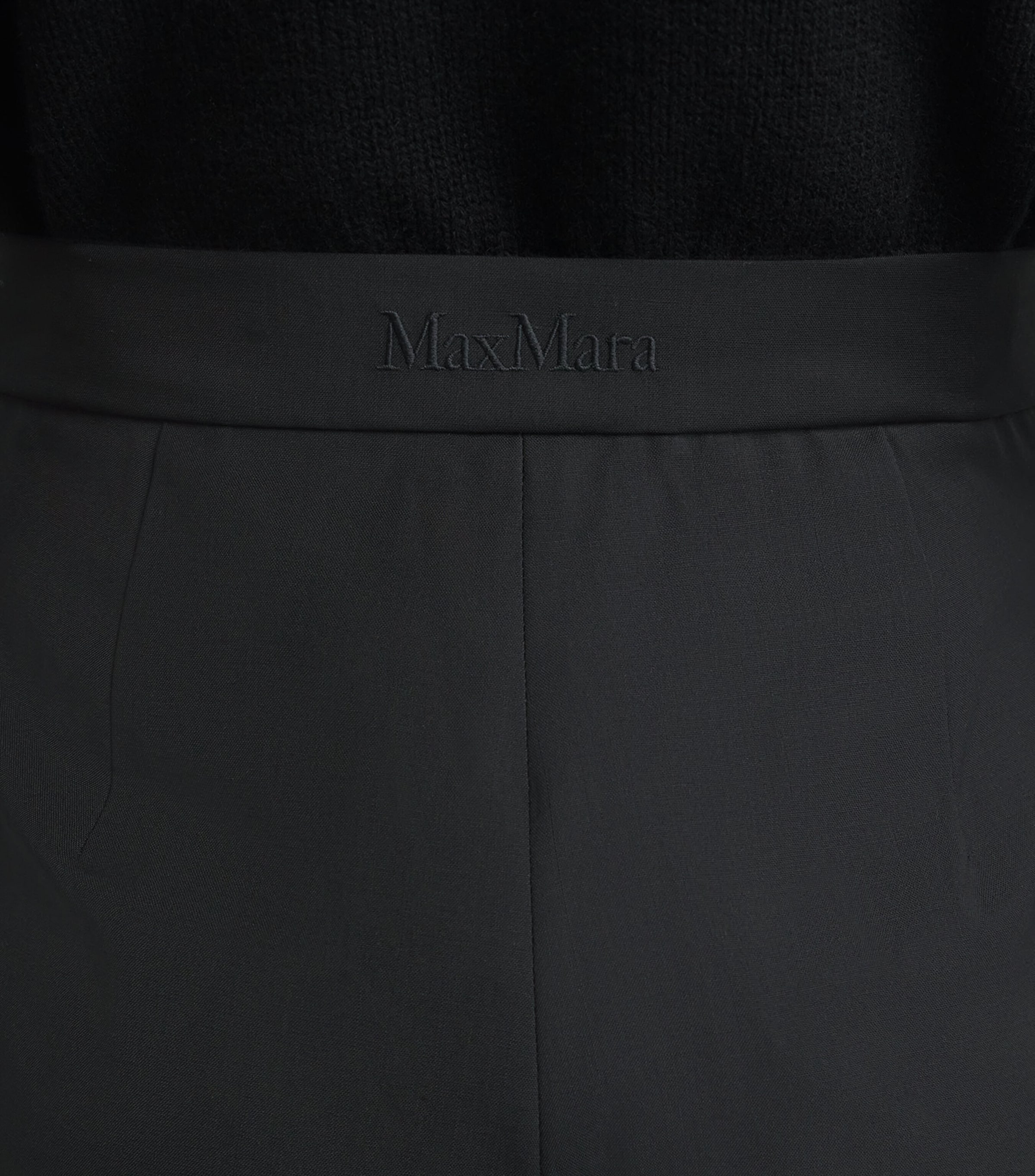 Wool Straight-Leg Trousers BLACK Image 6