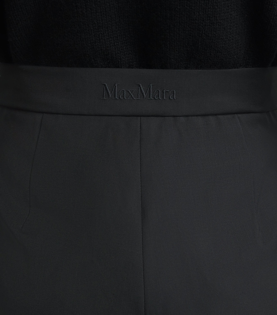 Wool Straight-Leg Trousers BLACK Image 6