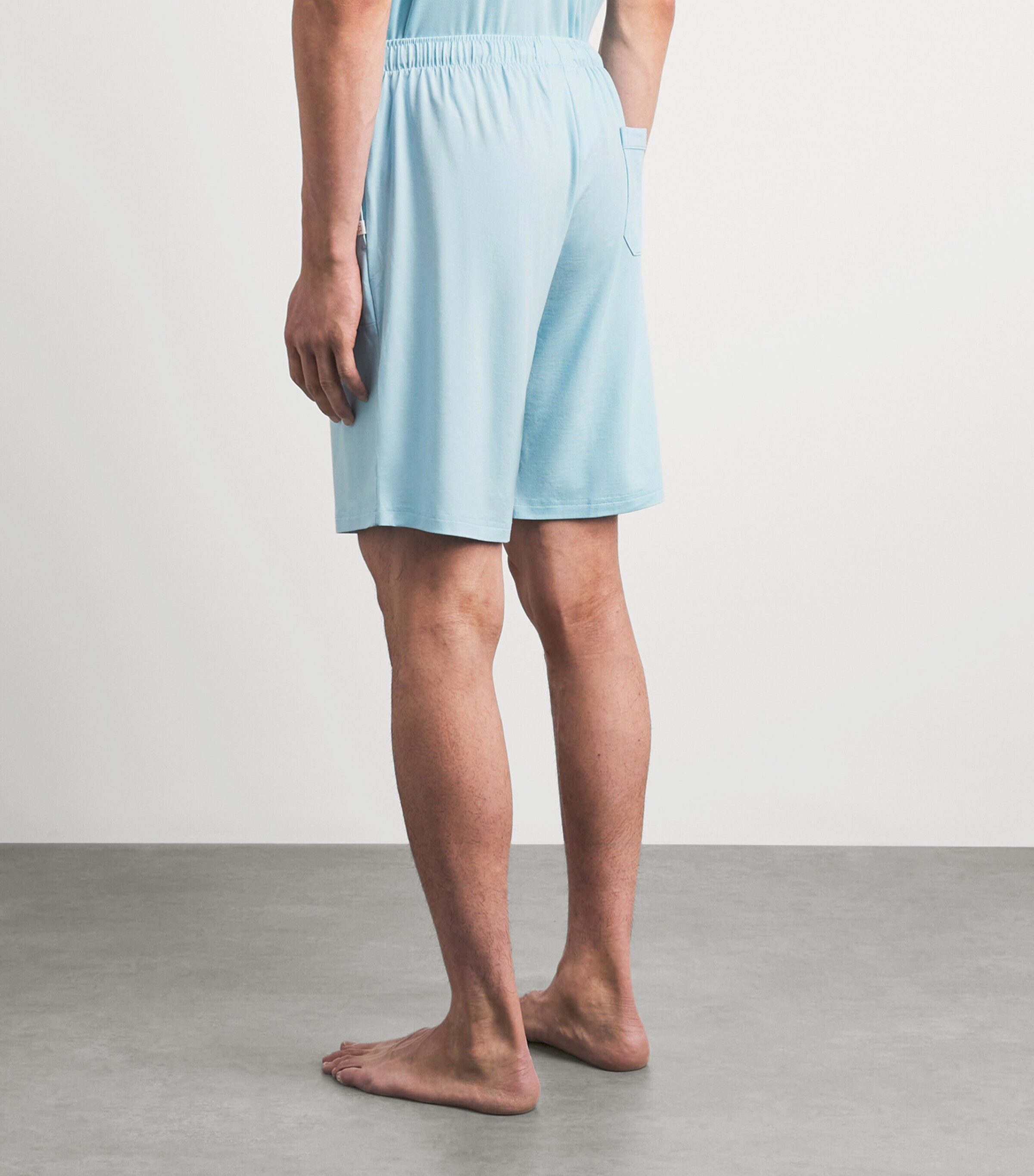 Derek Rose Mens Micromodal Basel Sweatshorts Blu Image 5