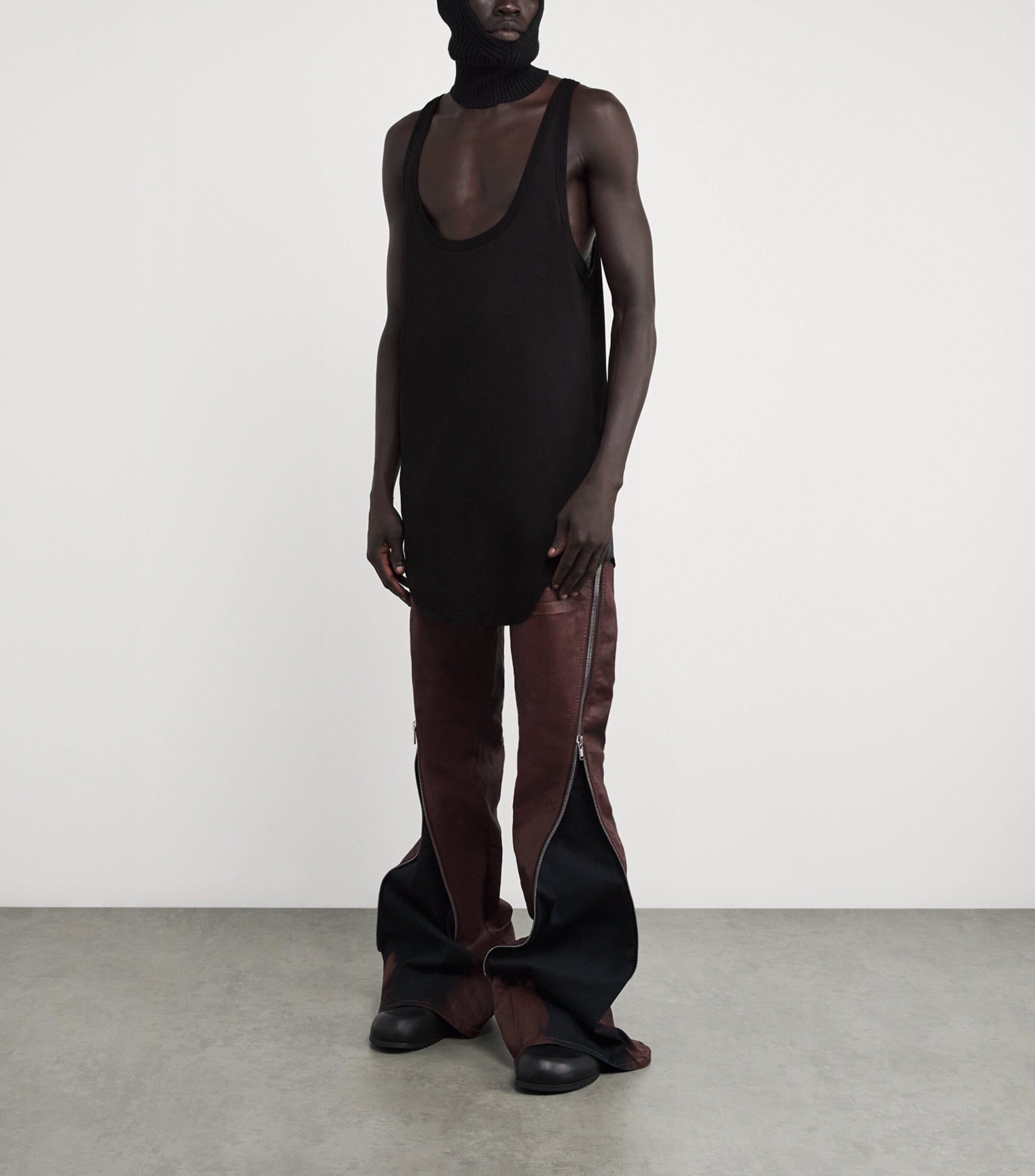 Rick Owens Black Wool-Silk Pony Tank Top | Harrods US