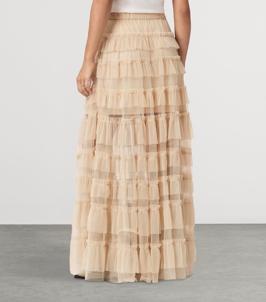 Tulle Ruffled Aude Maxi Skirt BLUSH PINK Image 7