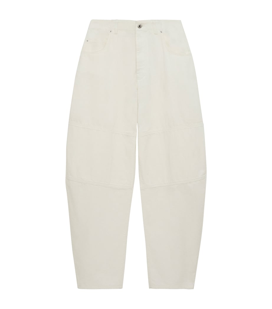 LOEWE Womens Mid-Rise Barrel-Leg Jeans White Image 1