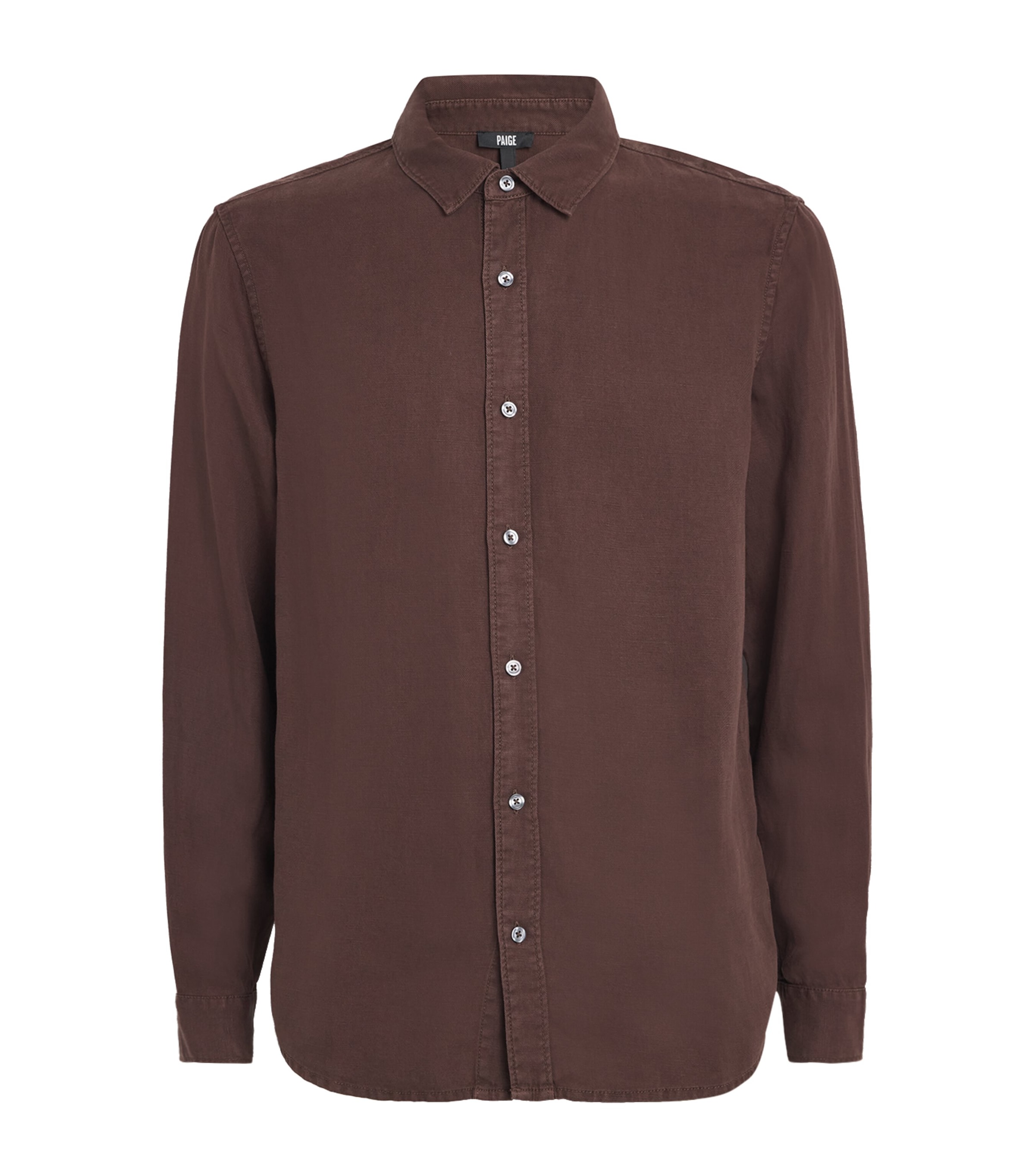Paige Linen-blend Peters Shirt In Brown