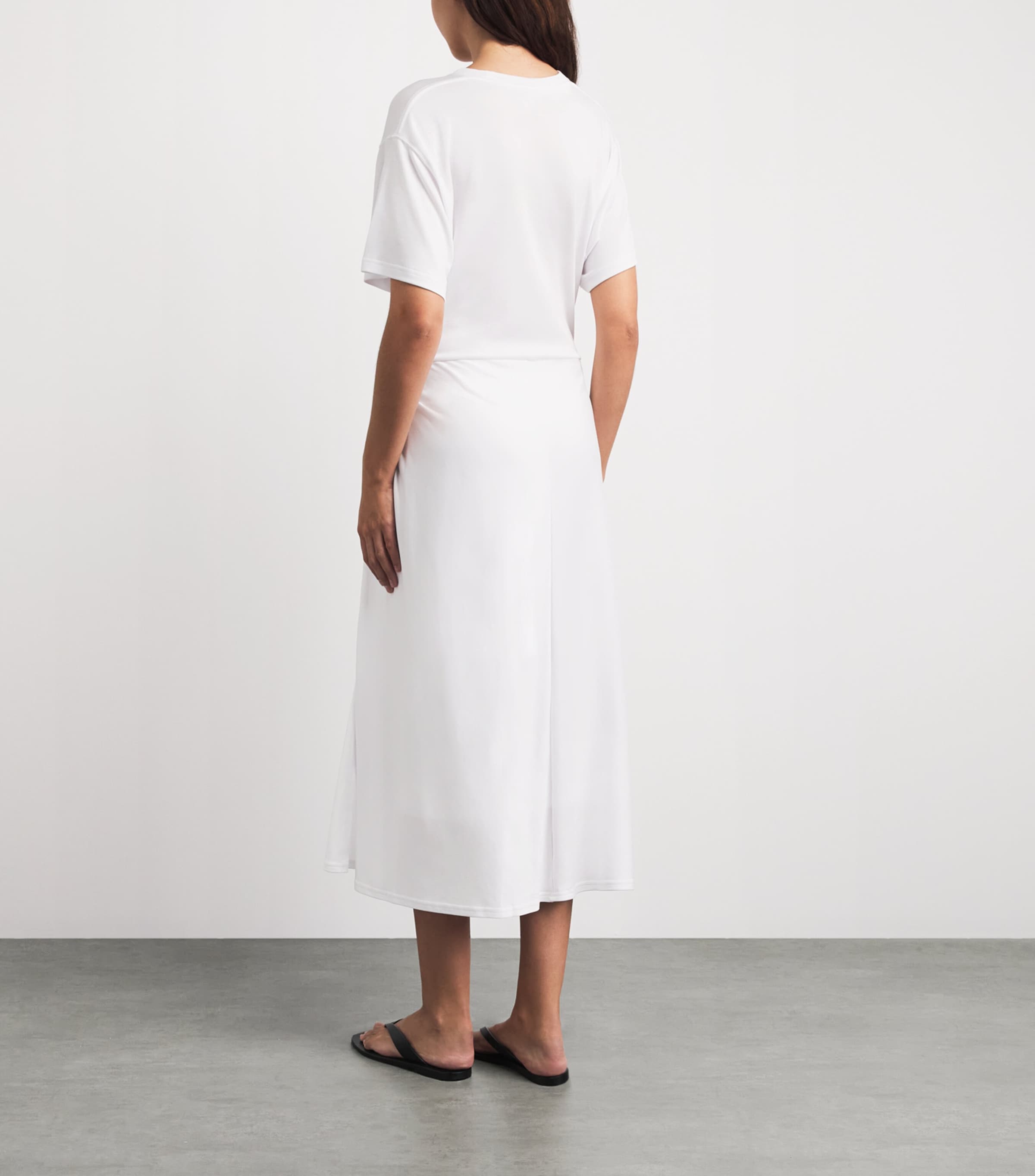 Polo Ralph Lauren Womens Twist-Detail Maxi T-Shirt Dress White Image 4