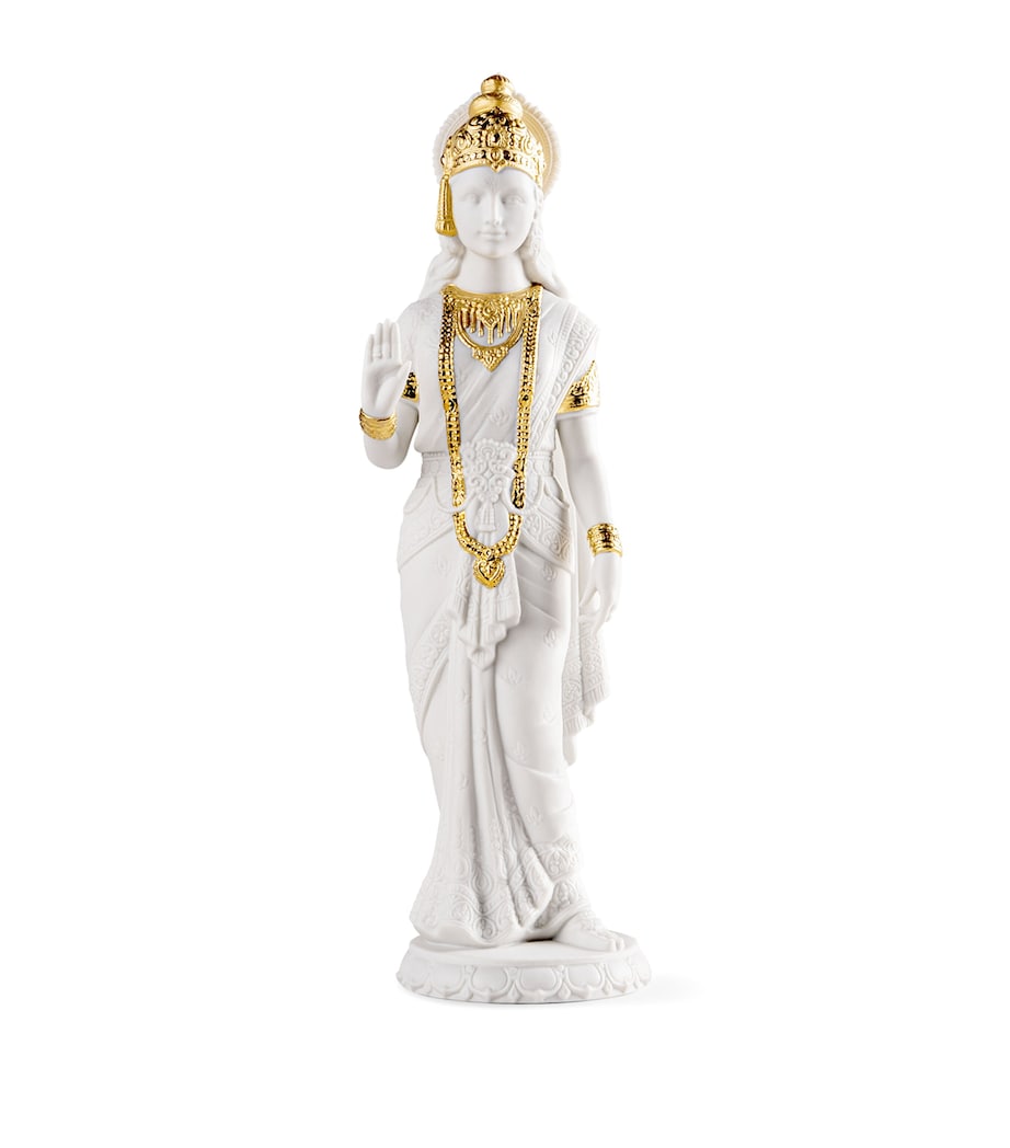 Lladró Porcelain Sita Sculpture White & Gold Image 1