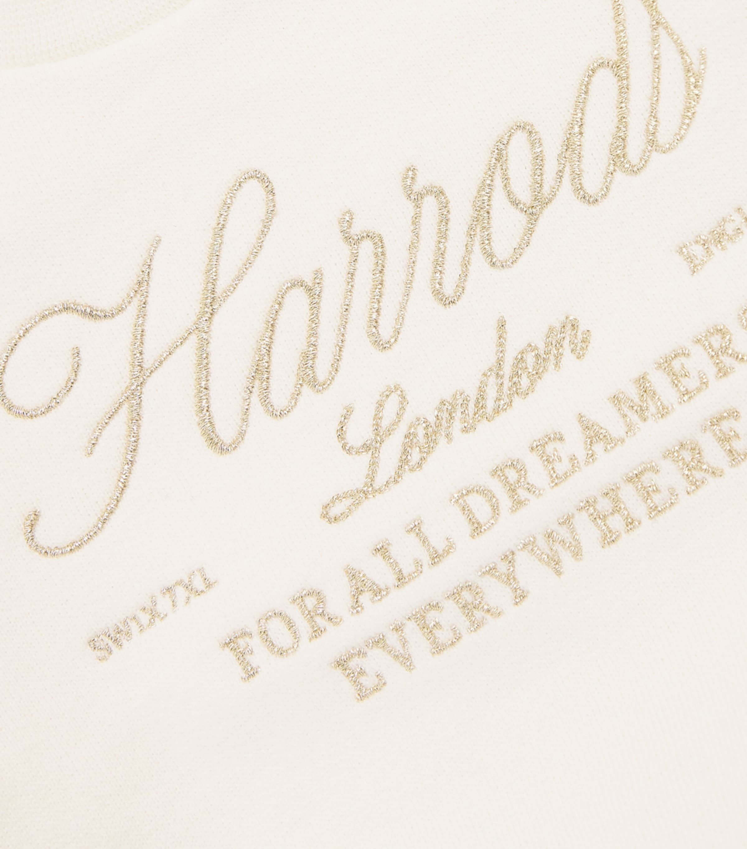 Harrods Cotton Logo Sweatshirt (0-18 Months) Ivory Image 4