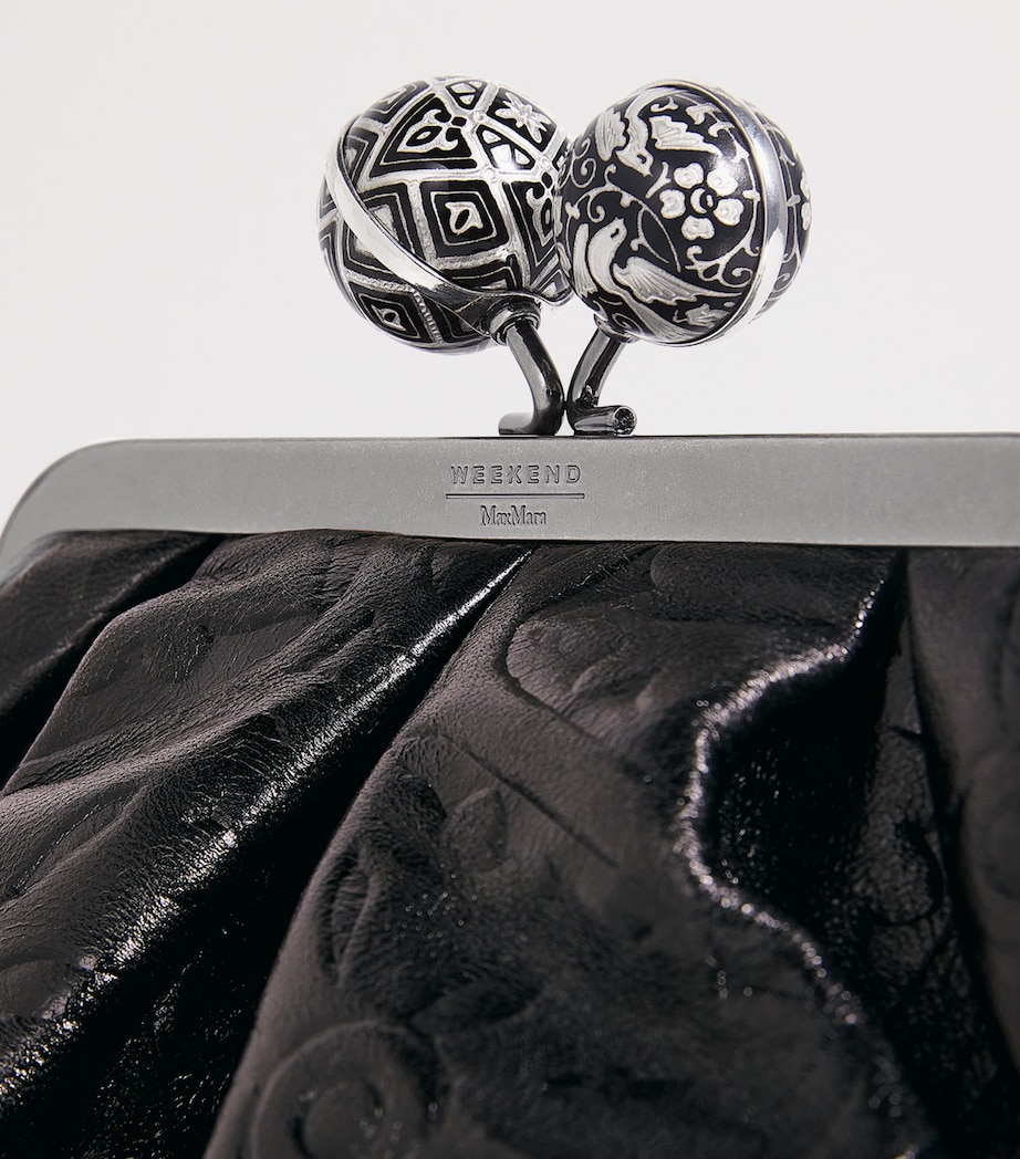 Leather Spanish Heritage Pasticcino Clutch Bag BLACK Image 6