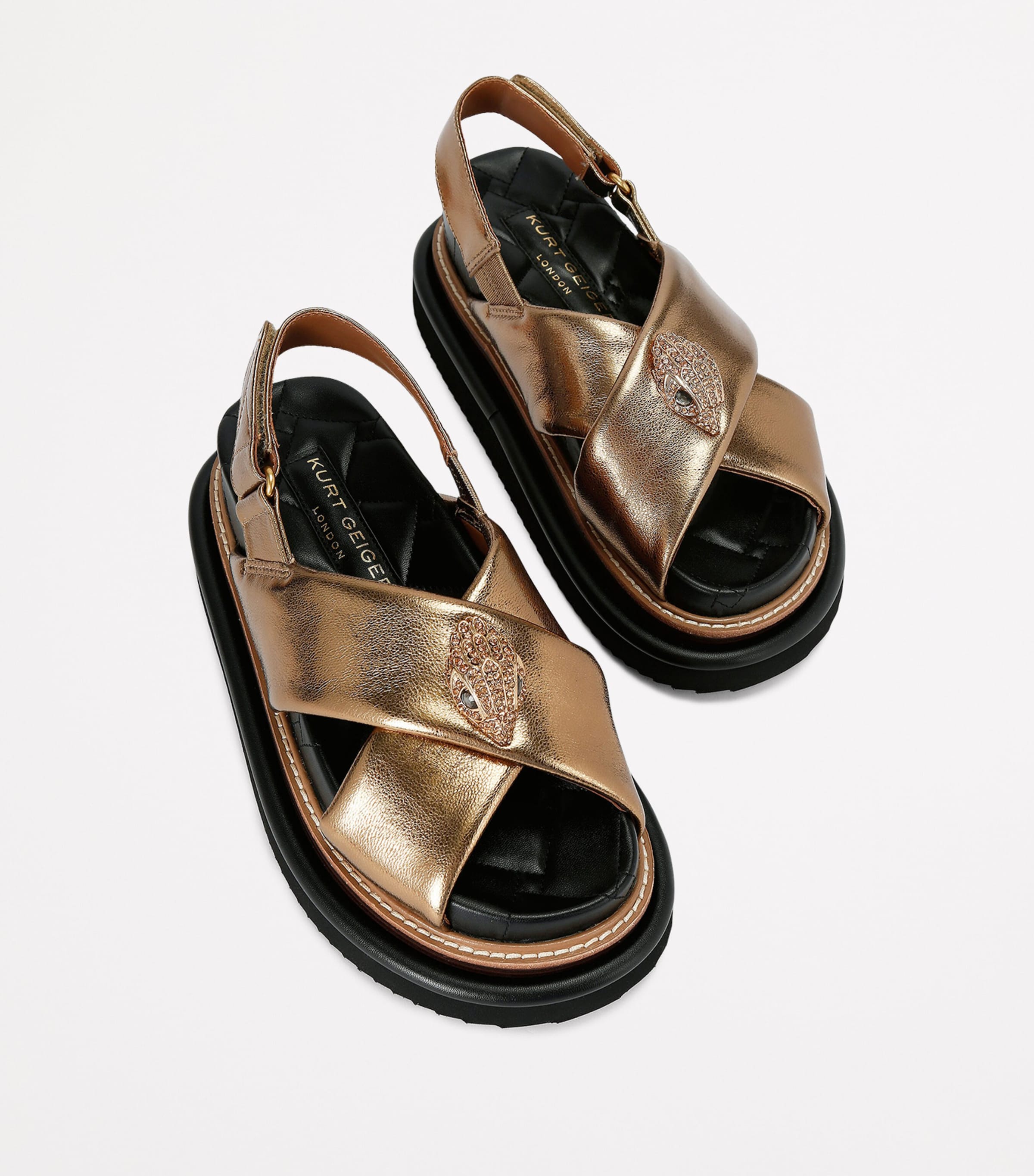 Leather Orson Cross-Over Sandals BRONZE Image 3