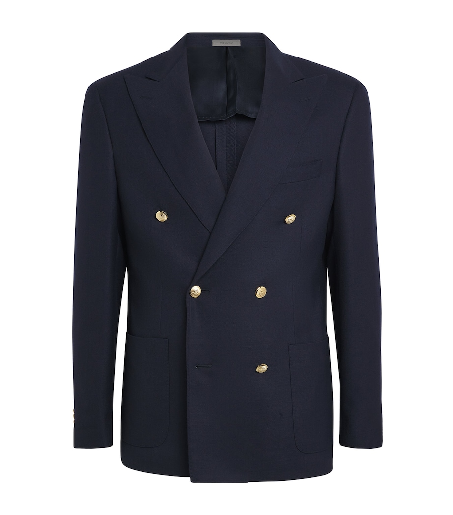 Virgin Wool Double-Breasted Blazer 001 NAVY BLUE Image 1