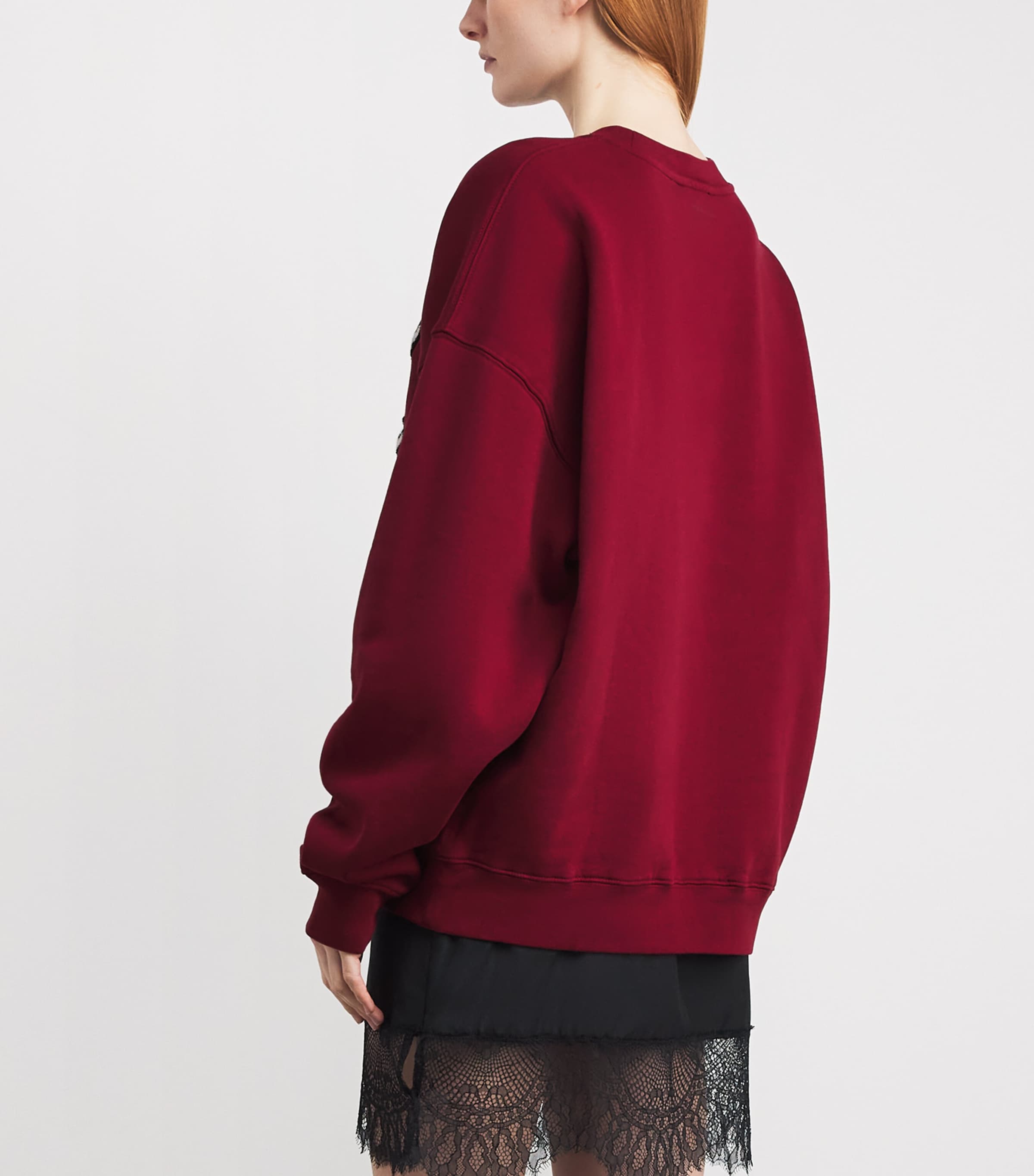 Chenille-Logo Miles Sweatshirt BURGUNDY Image 4