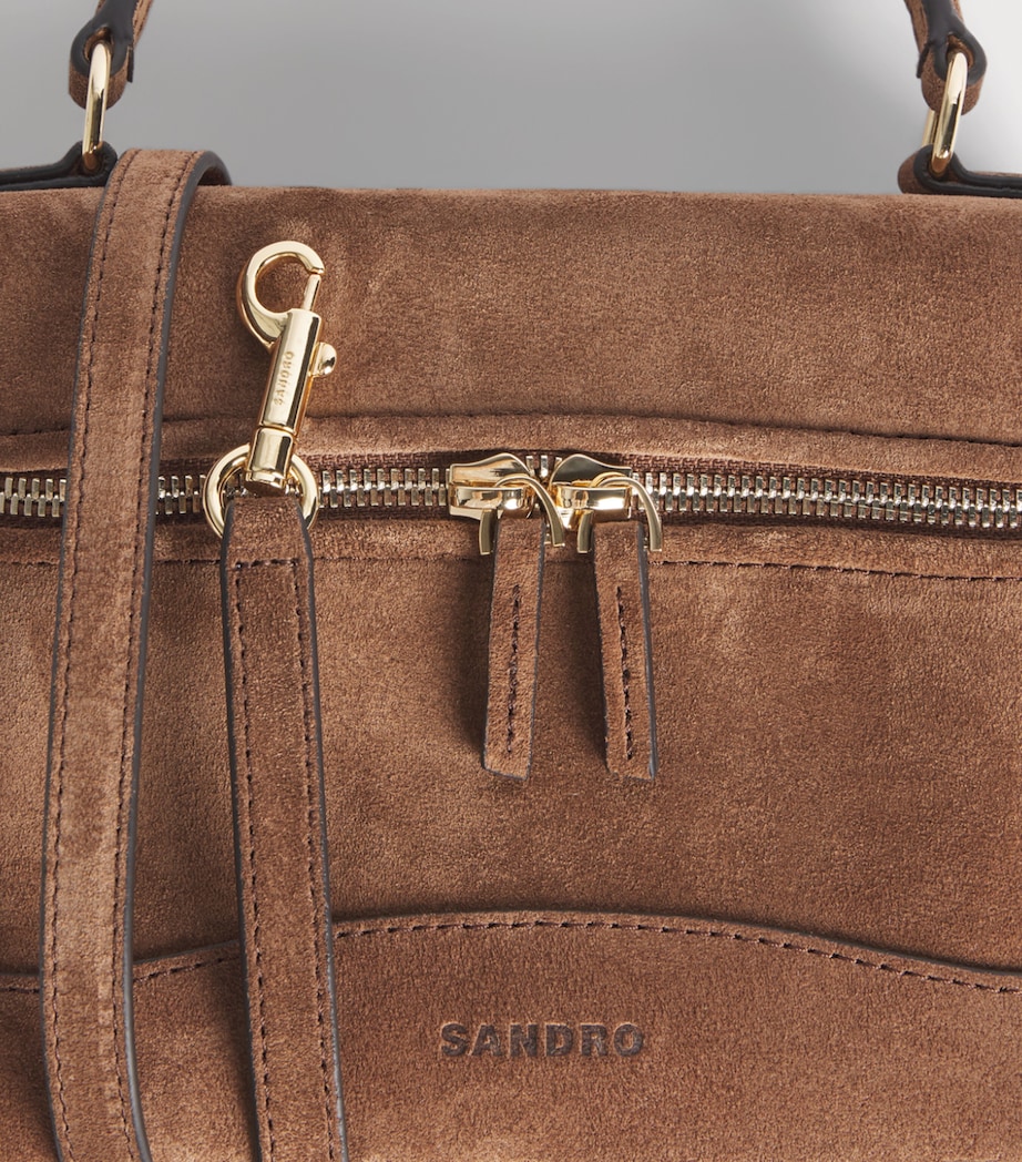 Sandro Paris Suede Tangolino Vanity Bag Brown Image 6