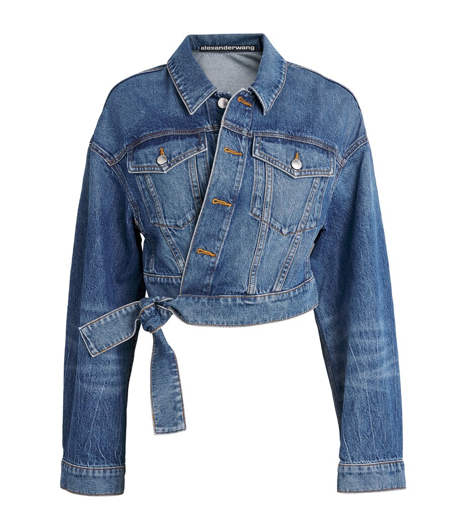 Denim Wrapped Trucker Jacket 401 DEEP BLUE Image 1