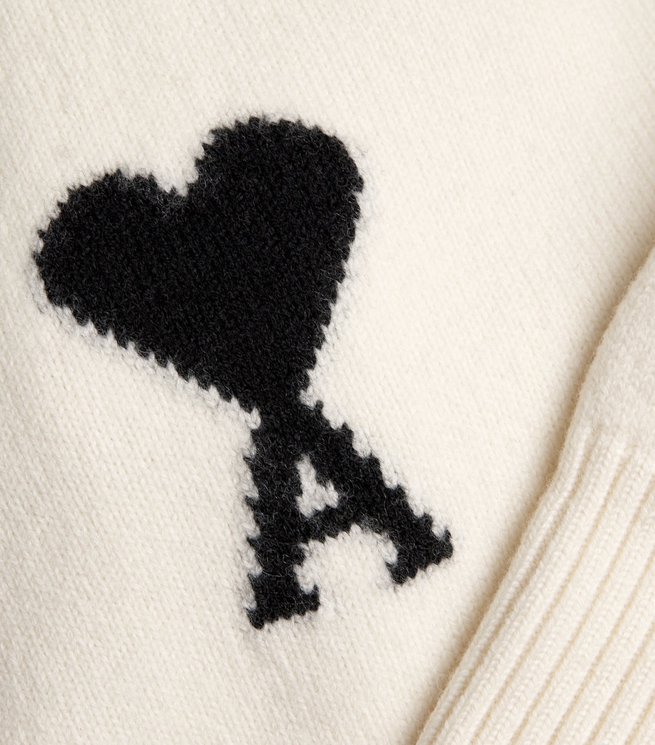 Virgin Wool Ami de Coeur Cardigan 151 - ECRU/NOIR Image 5