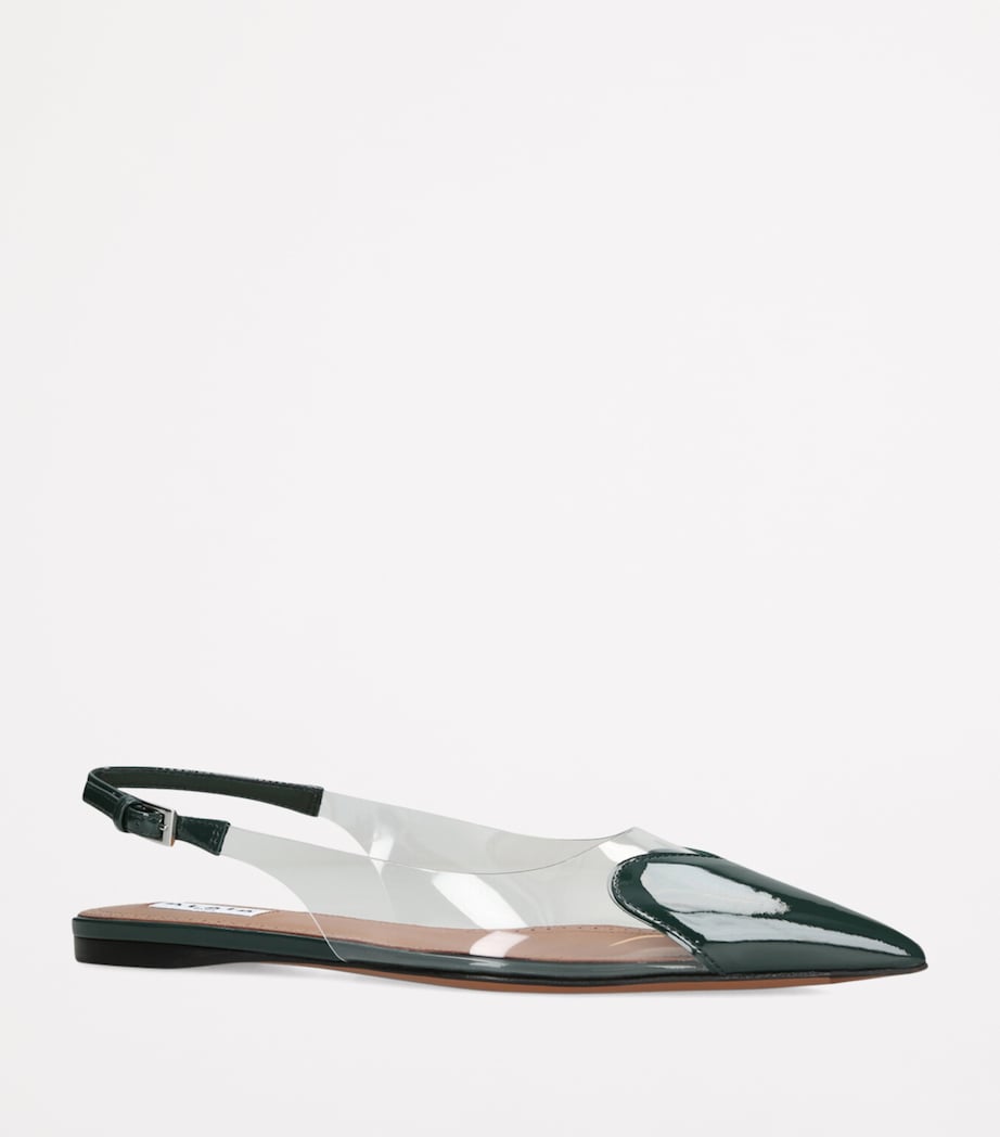 Alaïa Le Coeur Slingback Flats Dark Green Image 3
