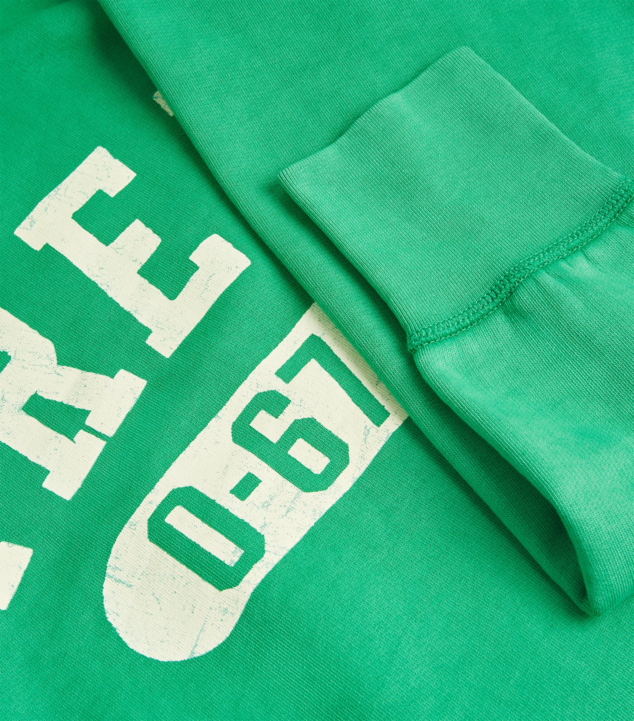 Cotton Prep Script Sweatshirt GREEN Image 5